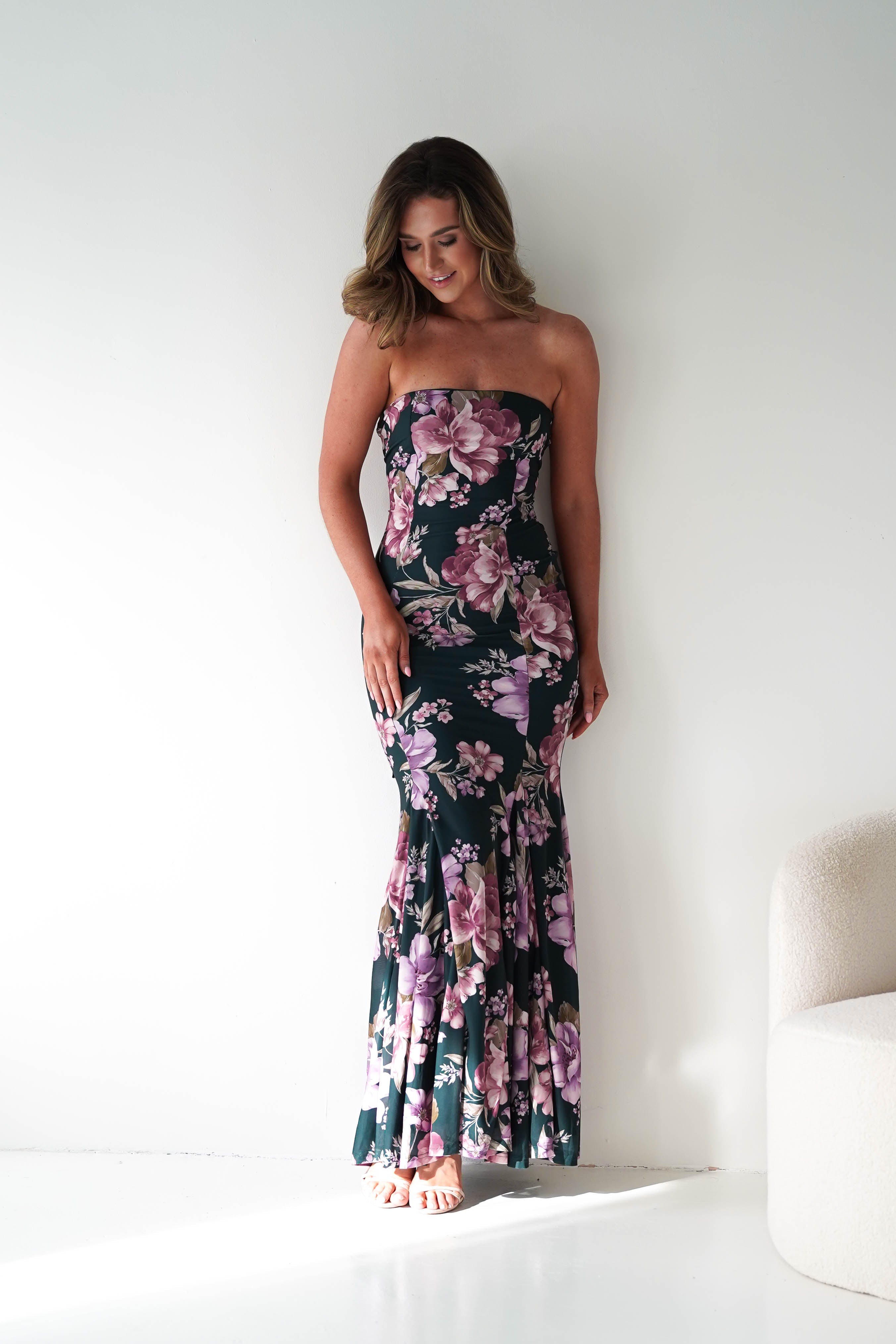 Oh Hello Clothing Women > Clothing > Dresses 1*DONE - LOVESOME-CD55832- HUNTER/LAVENDER DRESS