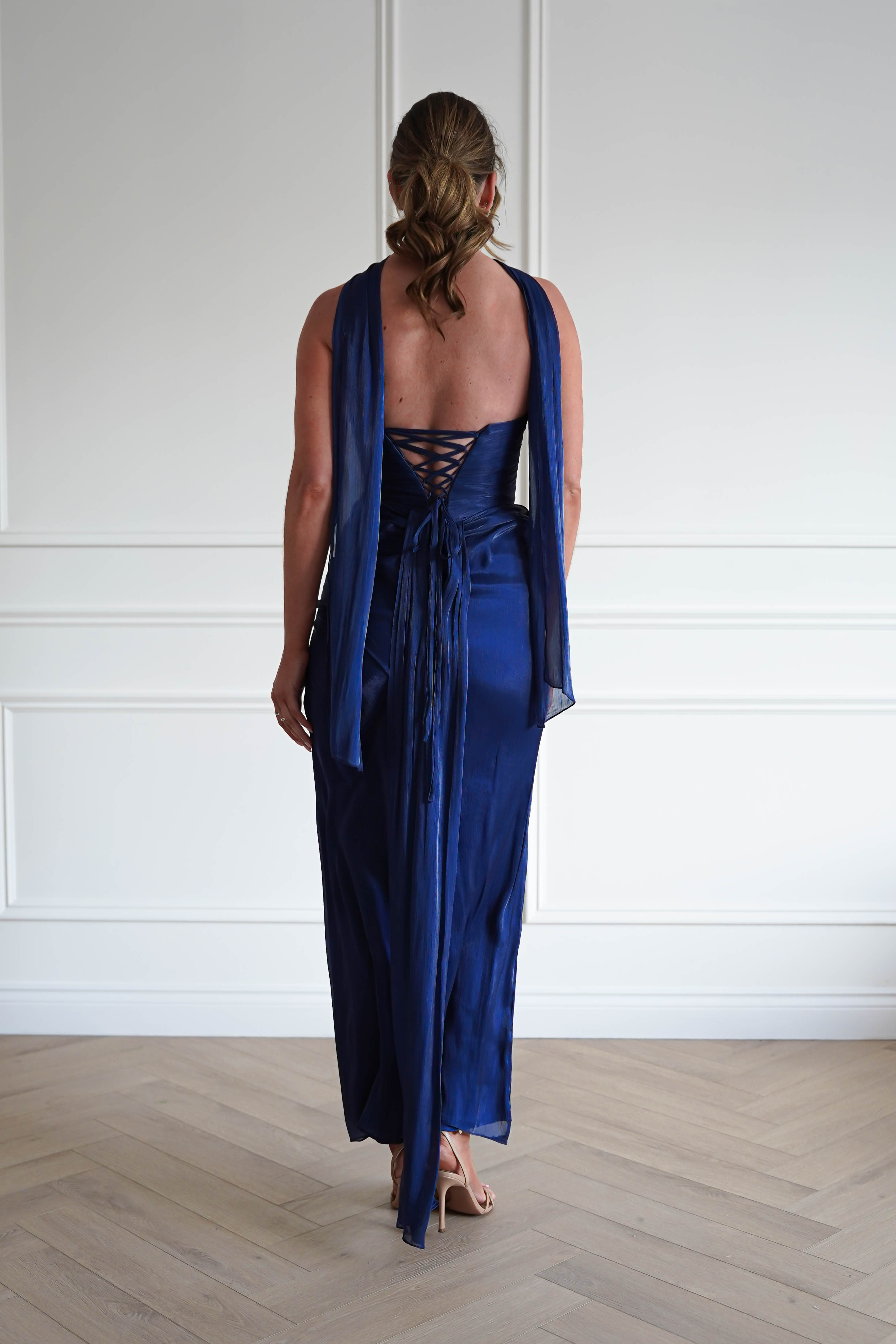 Oh Hello Clothing Dresses > Prom Dresses 1*DONE-Marielle Glowing Chiffon Strapless Maxi Dress | NEW COLOUR NAVY