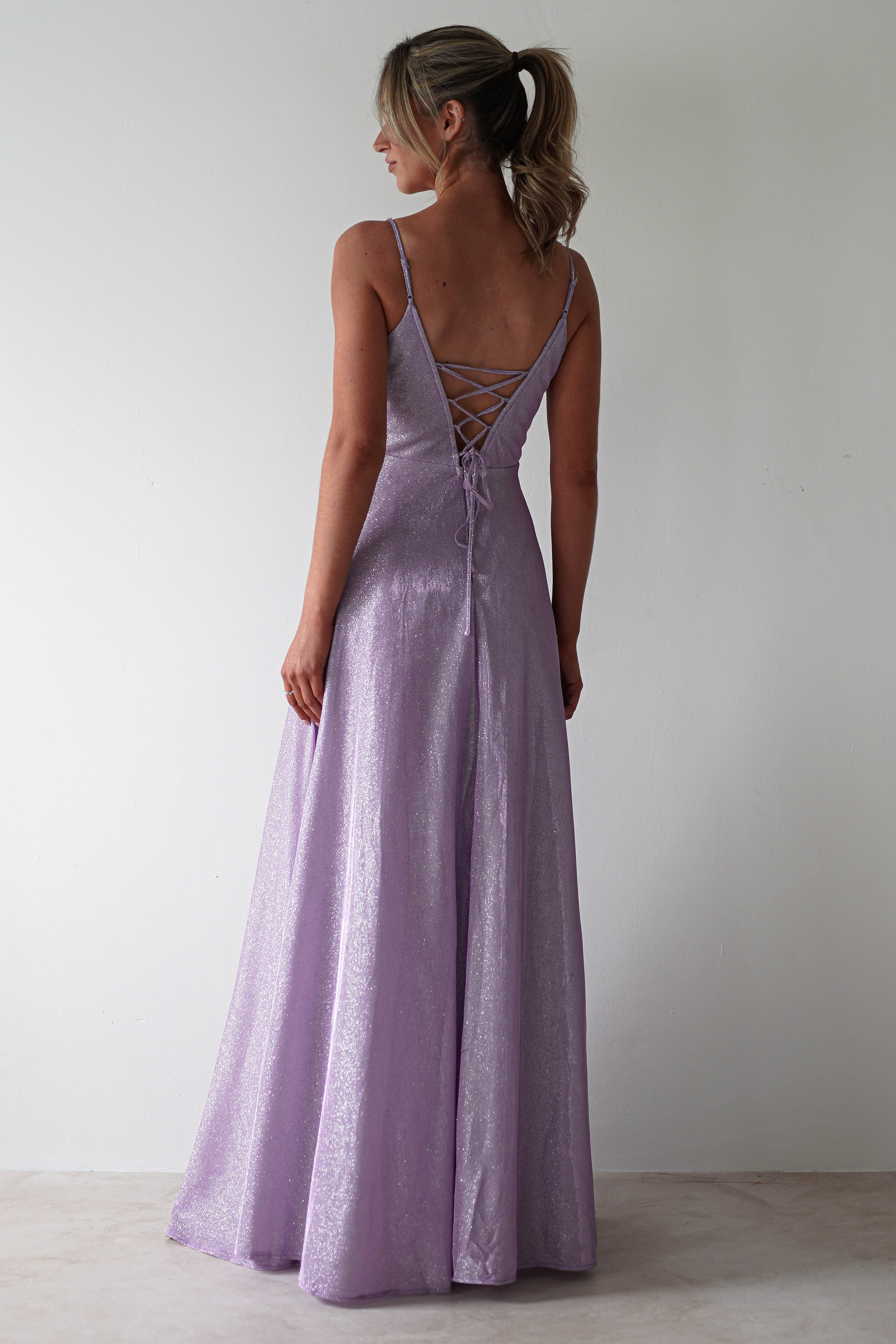 Marlene Glitter Gown | Lavendar - Oh Hello Clothing