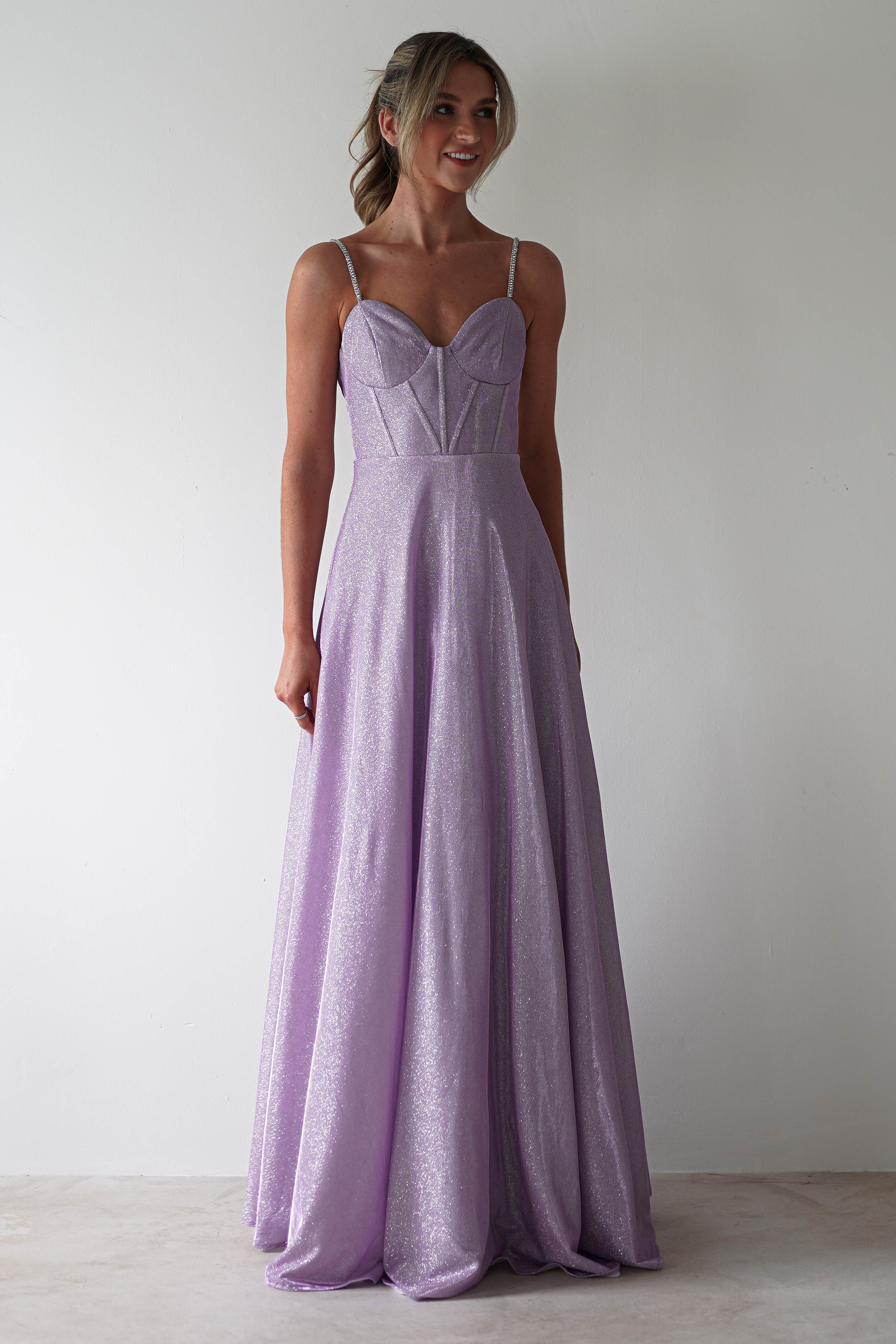 Marlene Glitter Gown | Lavendar - Oh Hello Clothing
