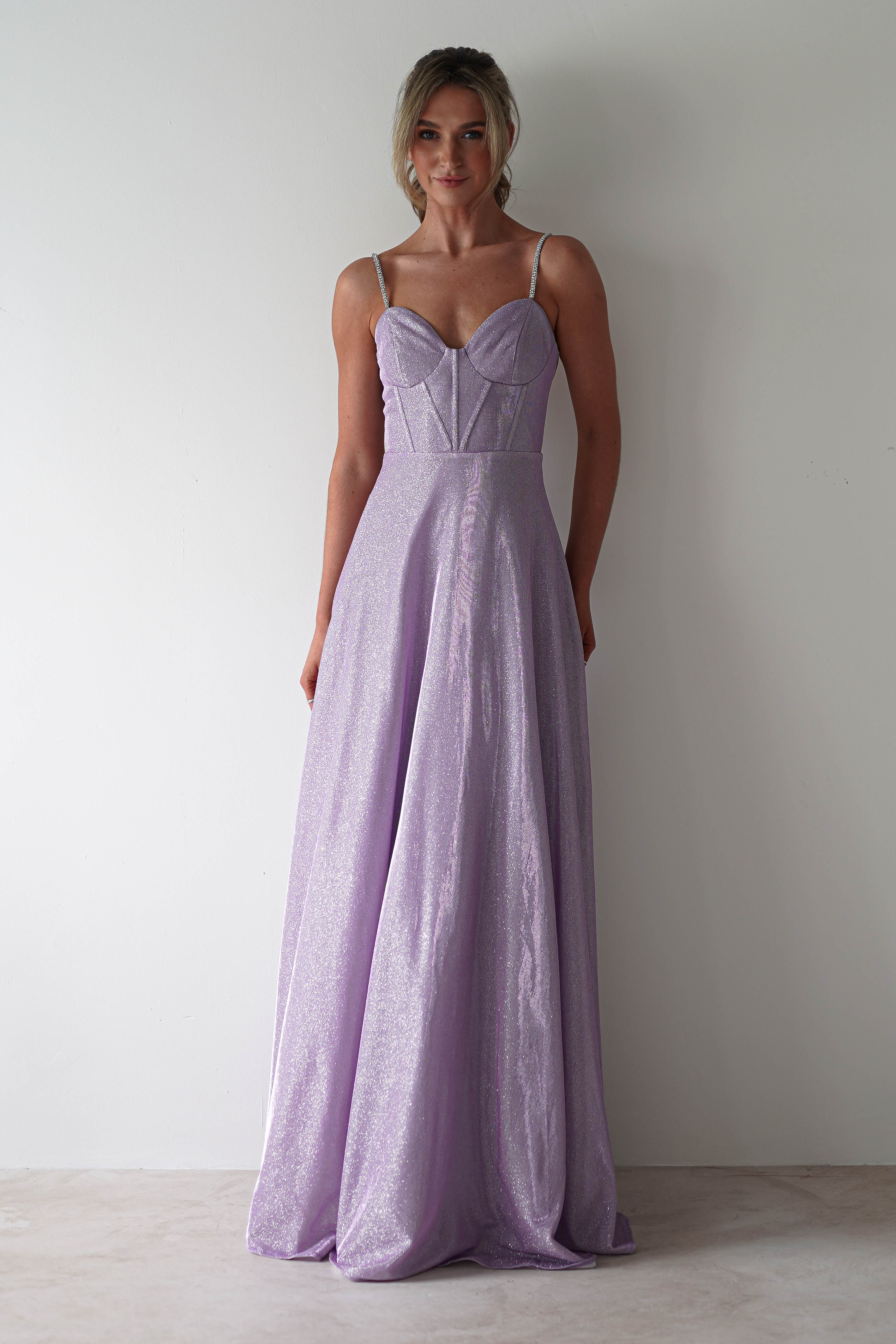 Marlene Glitter Gown | Lavendar - Oh Hello Clothing
