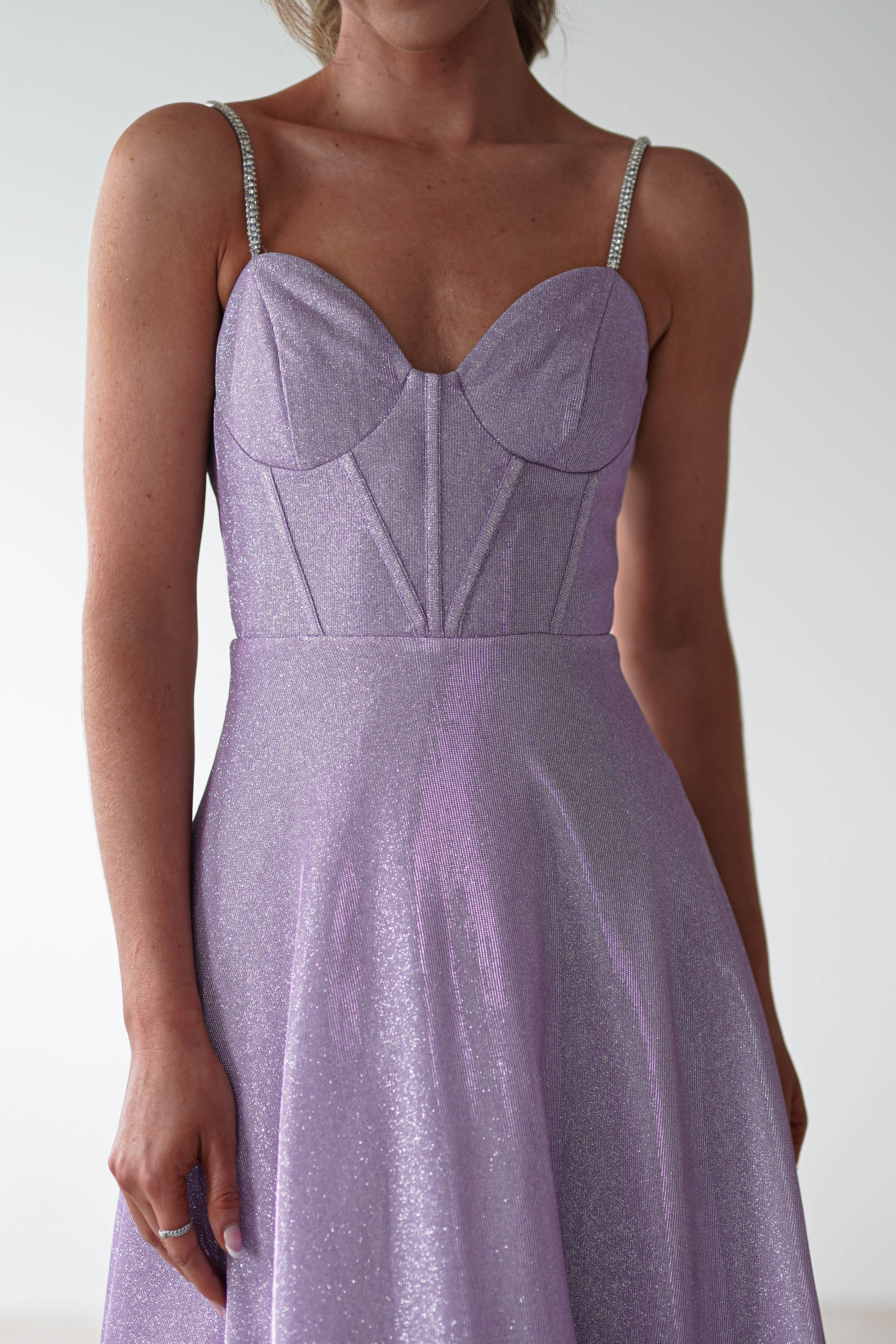 Marlene Glitter Gown | Lavendar - Oh Hello Clothing