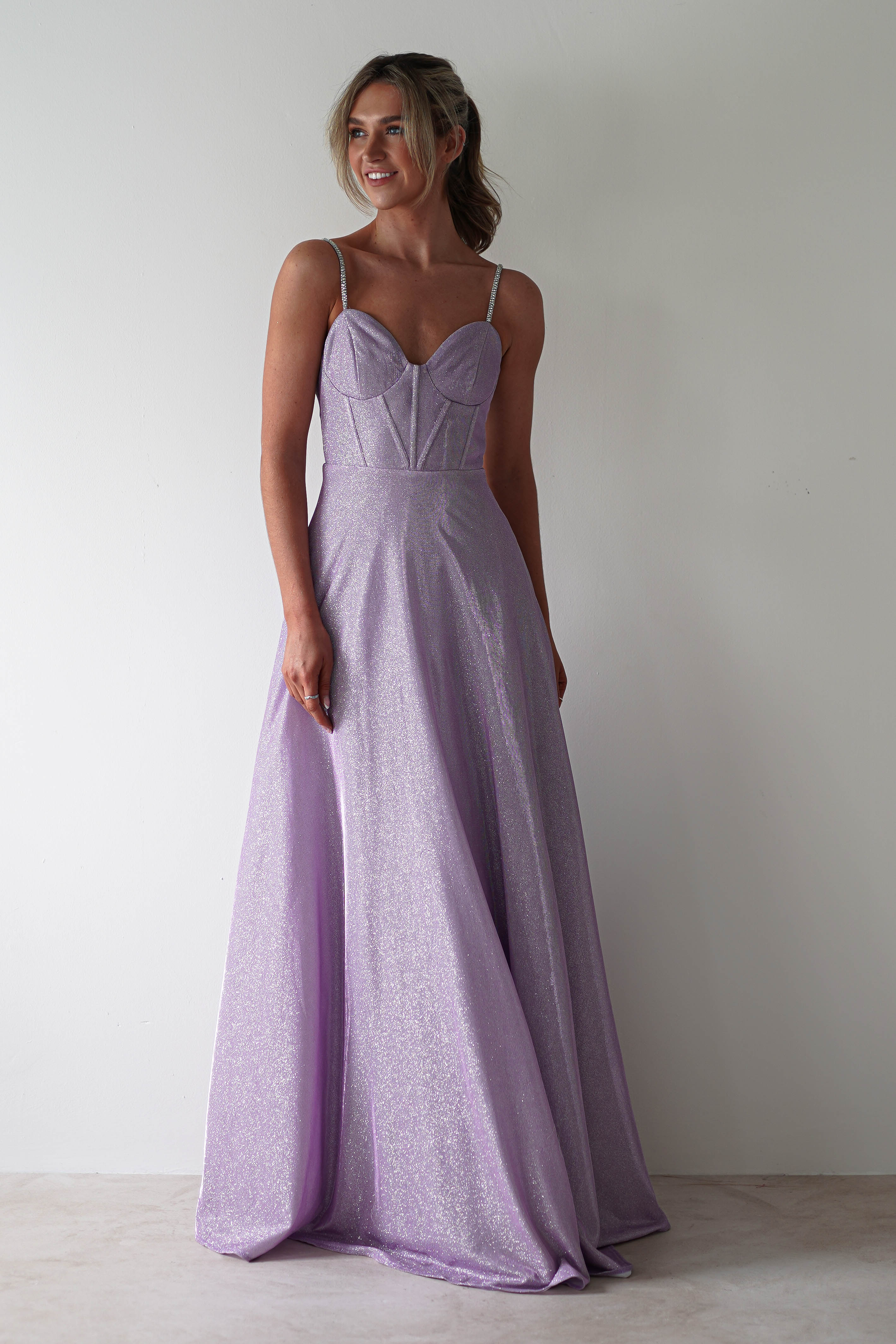 Marlene Glitter Gown | Lavendar - Oh Hello Clothing
