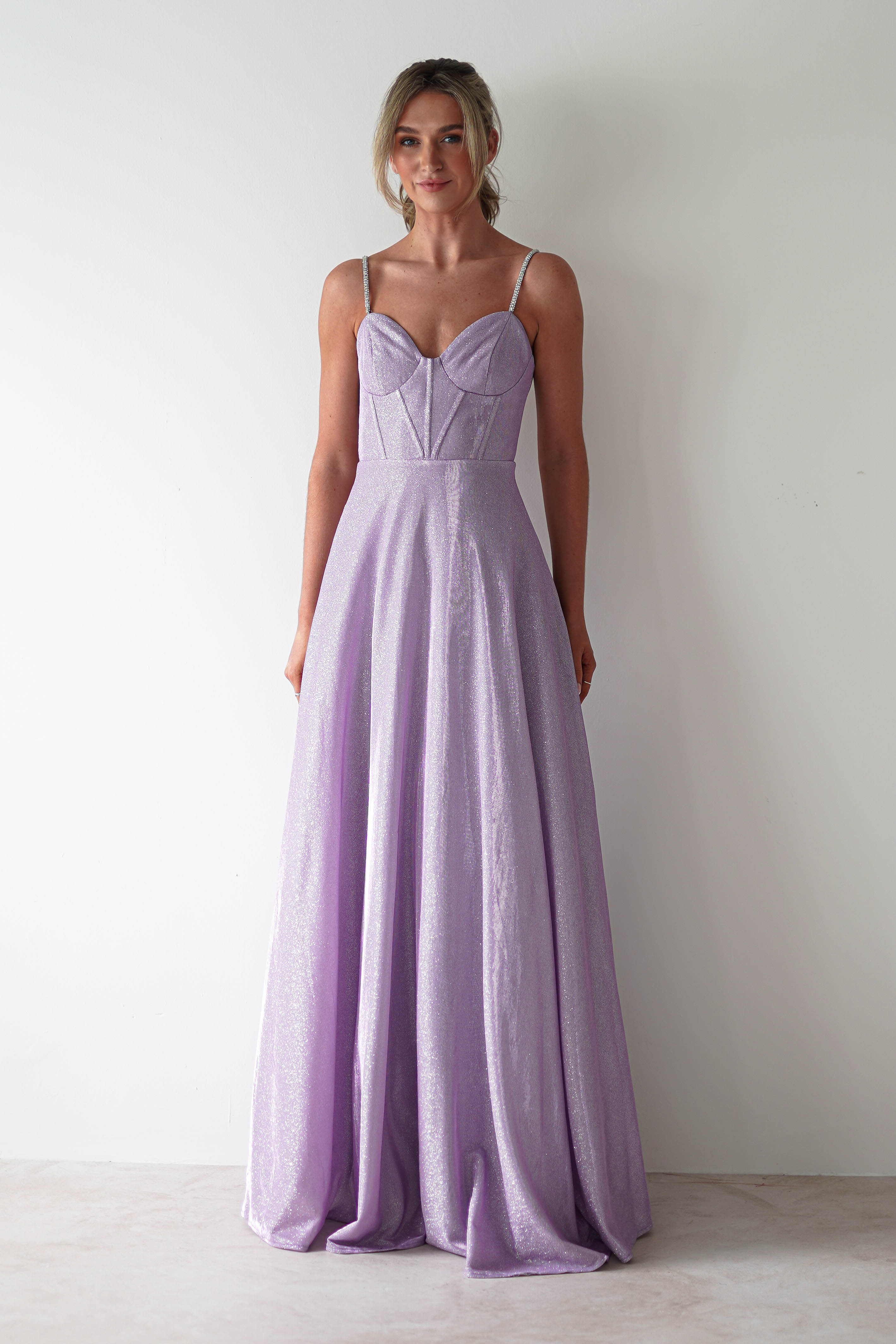 Marlene Glitter Gown | Lavendar - Oh Hello Clothing