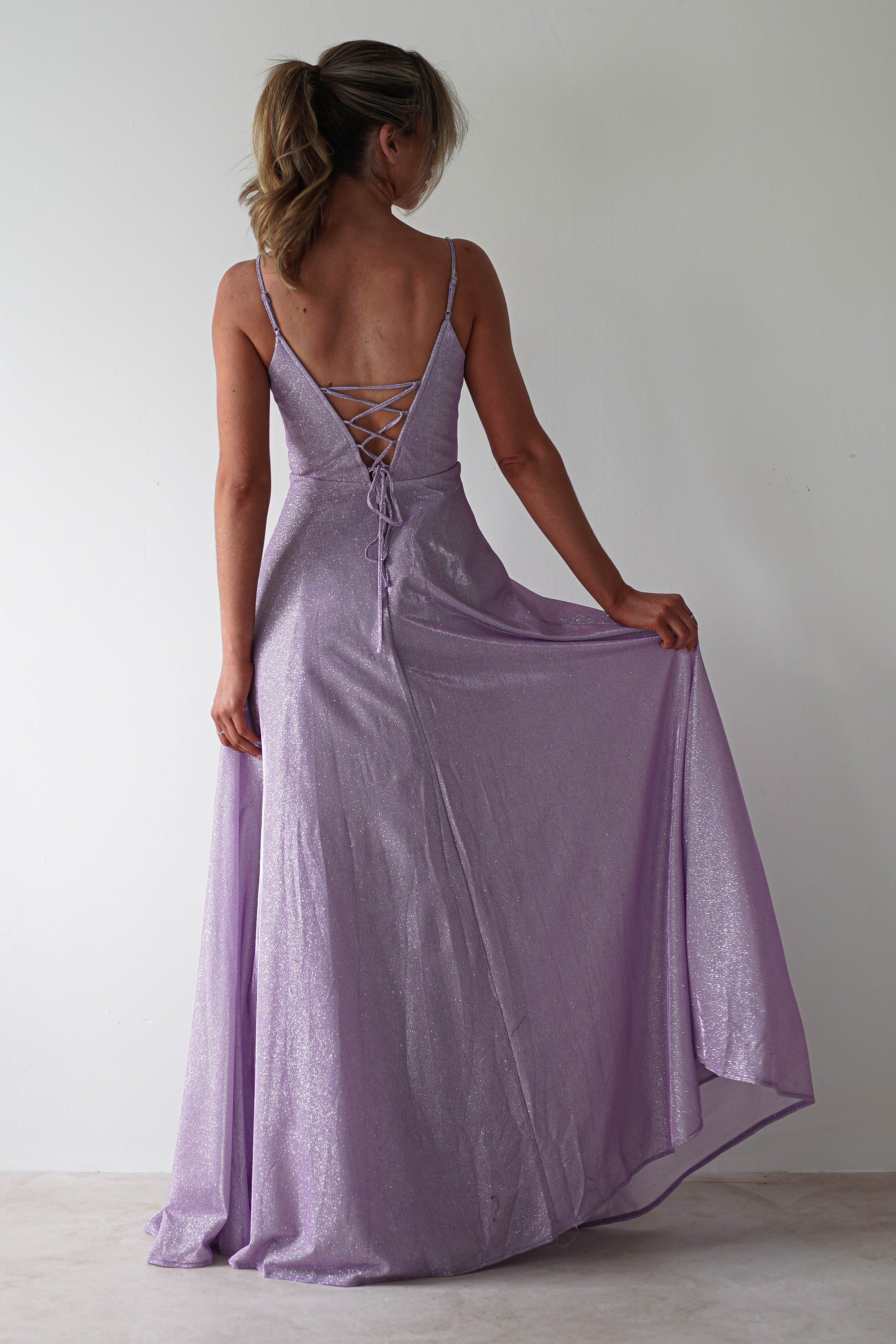 Marlene Glitter Gown | Lavendar - Oh Hello Clothing