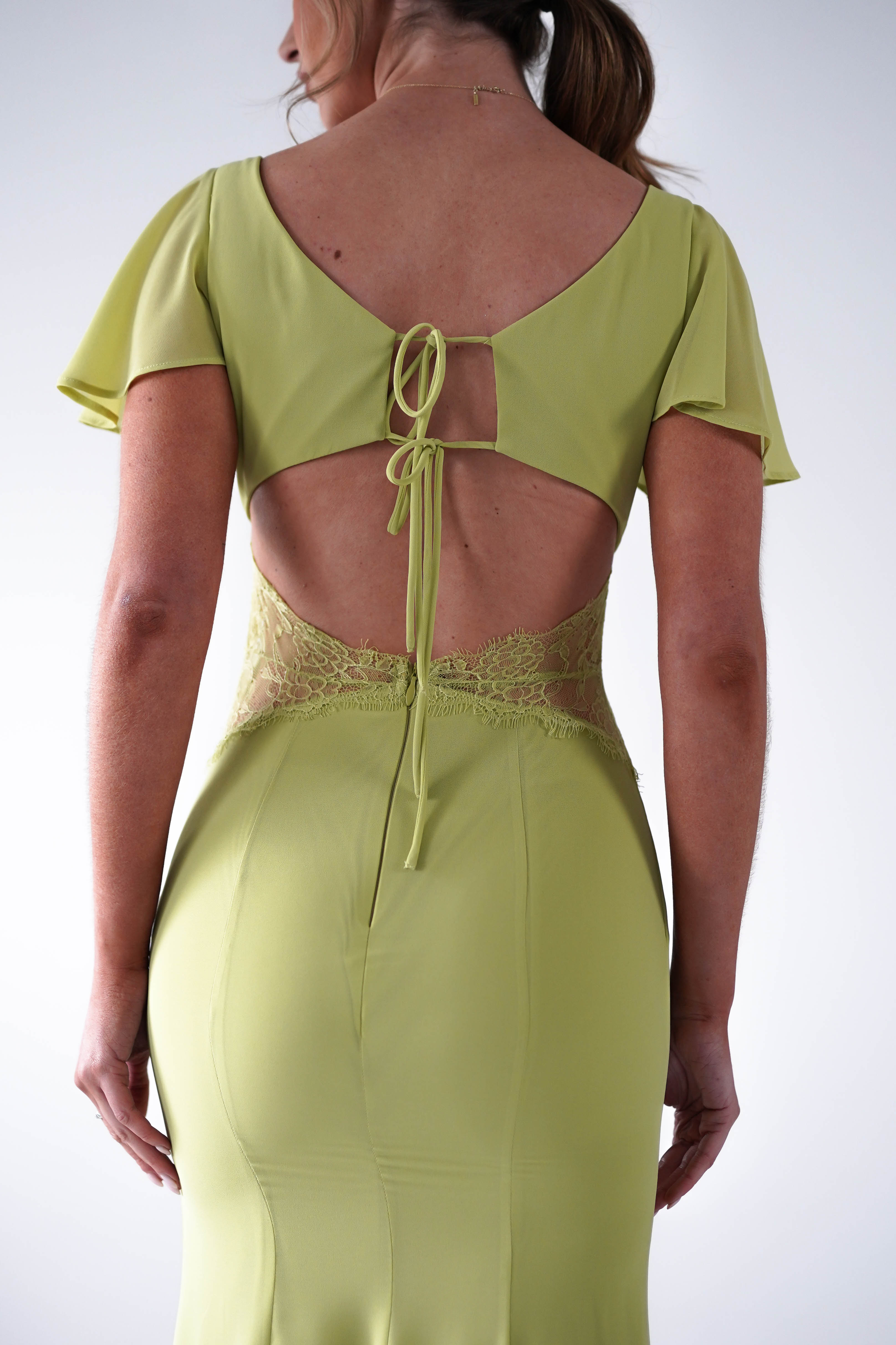 Preston Flutter Sleeve Maxi Dress | Lime Green - Oh Hello Clothing