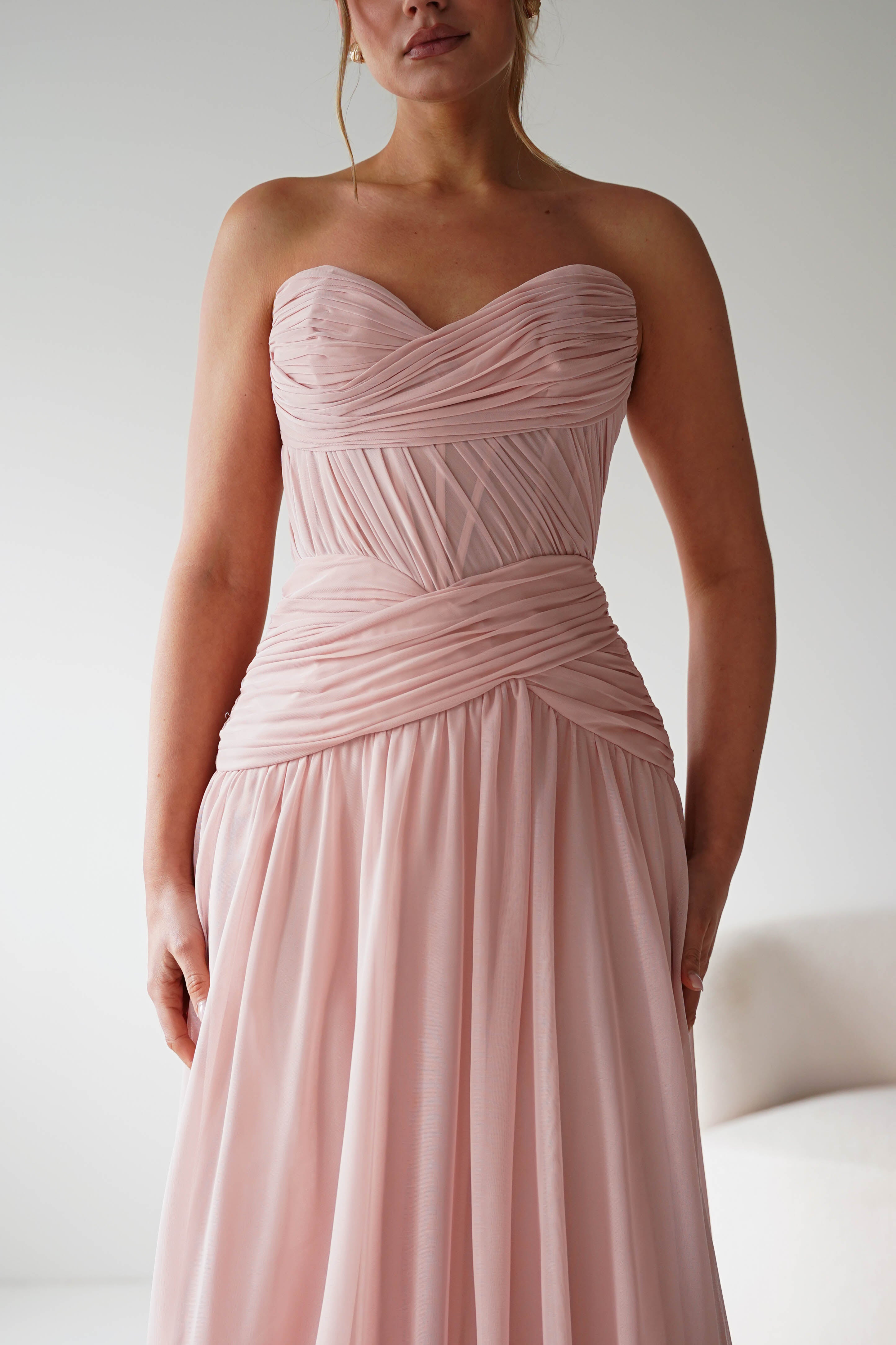 Oh Hello Clothing Women > Clothing > Dresses 1*done-Nicolette Strapless Chiffon Maxi Gown | new colour blush