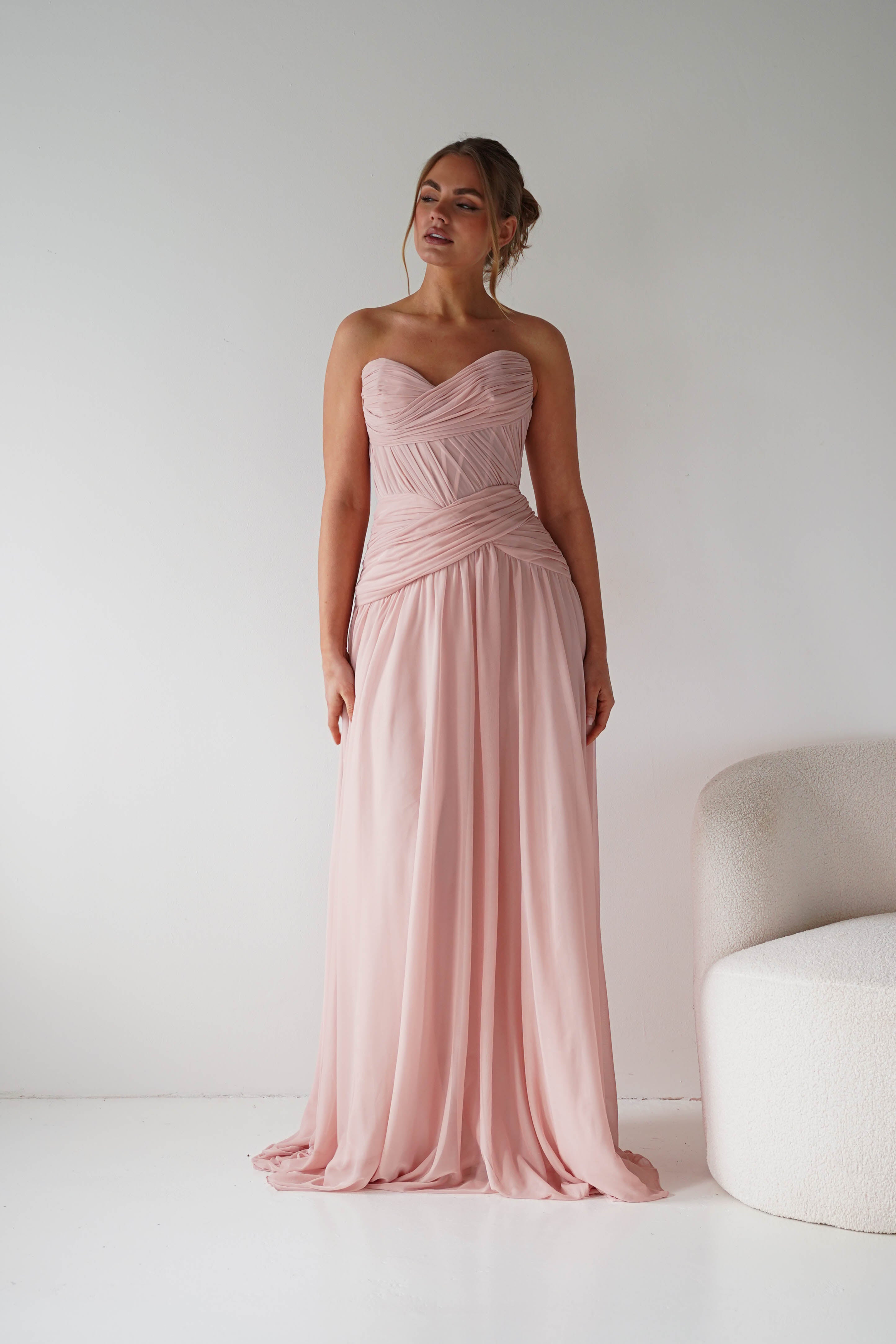 Oh Hello Clothing Women > Clothing > Dresses 1*done-Nicolette Strapless Chiffon Maxi Gown | new colour blush
