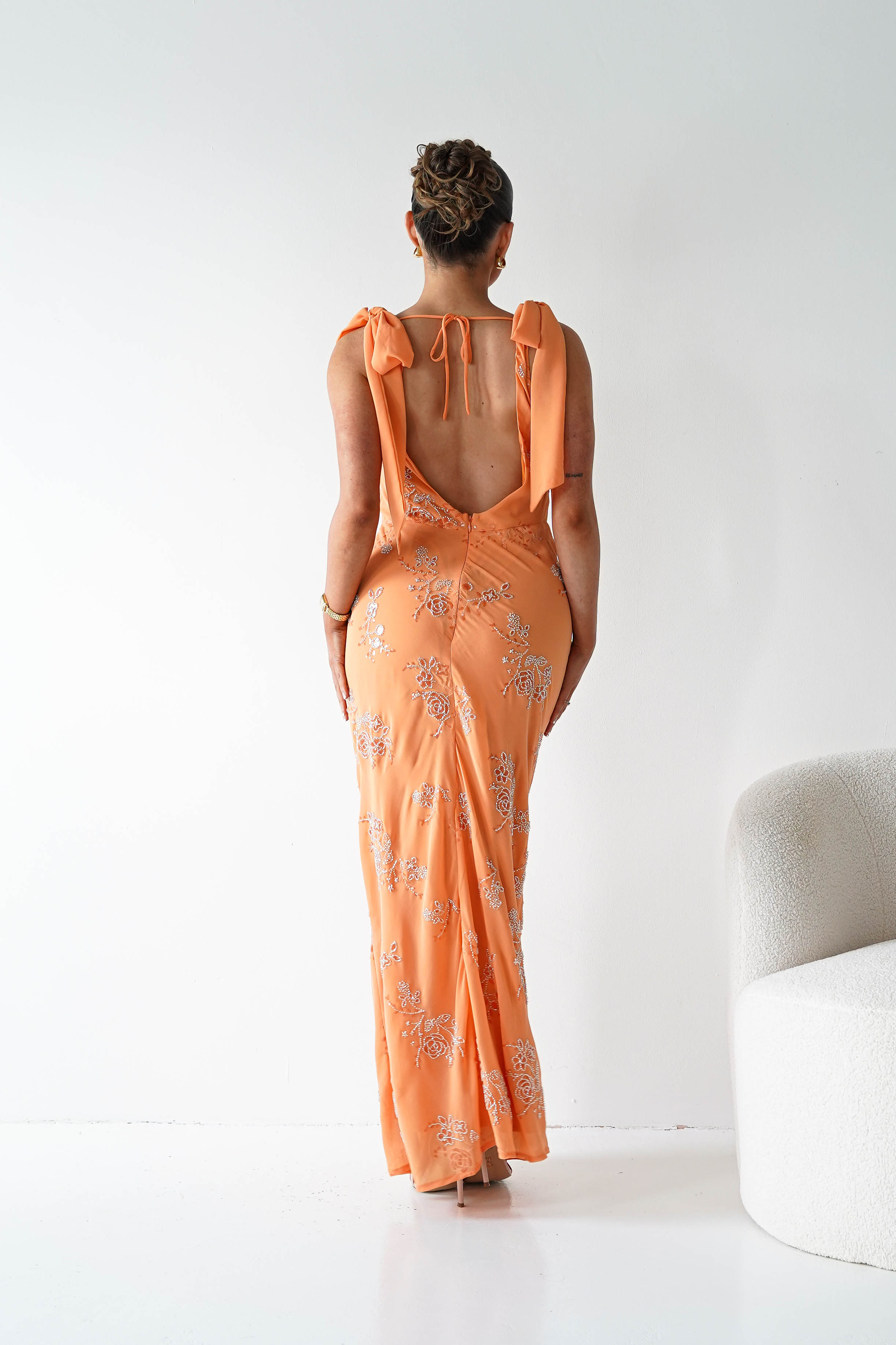 Oh Hello Clothing Women > Clothing > Dresses 1*DONE-Noah Floral Embellished Maxi Dress | ORANGE