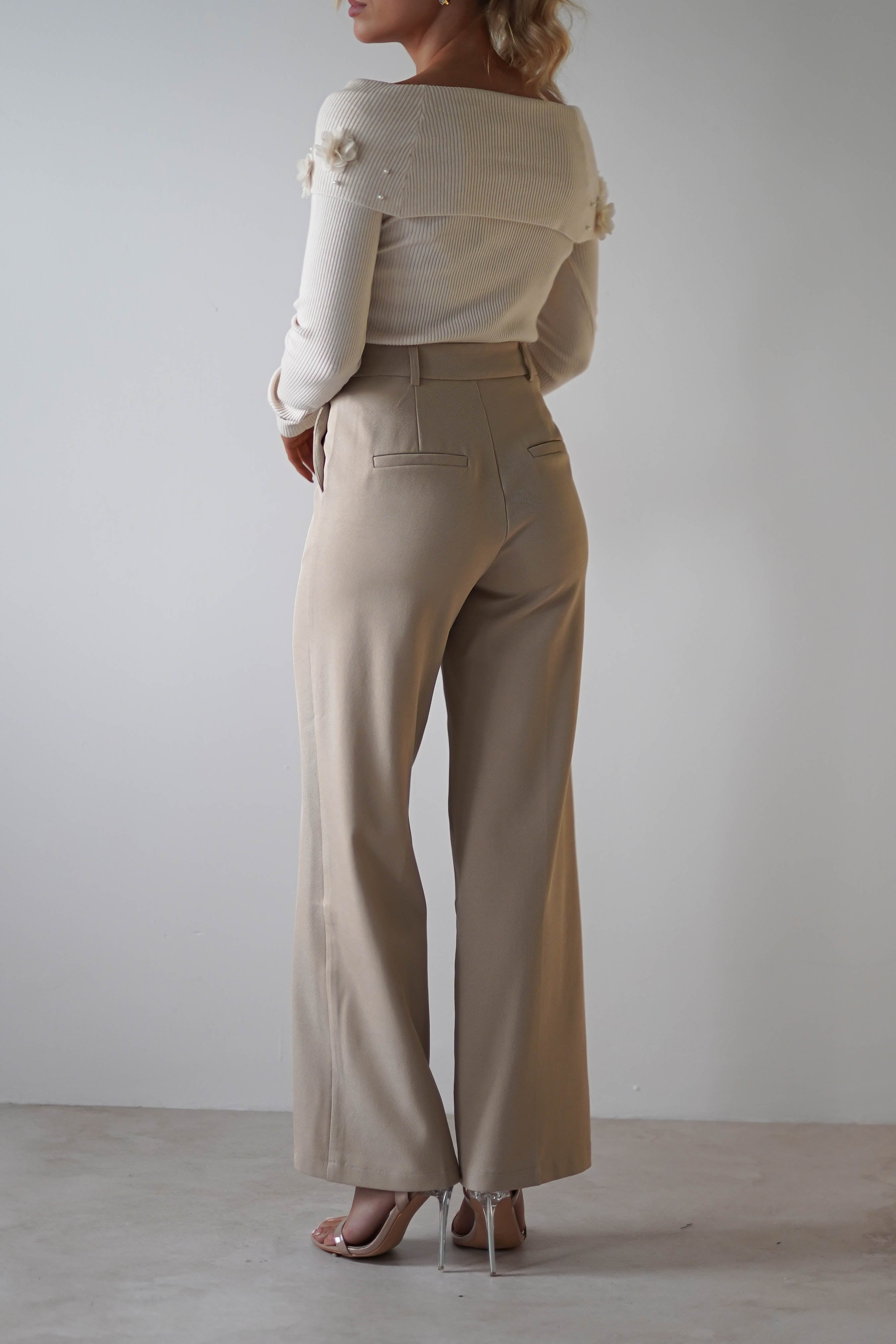 Carey Tailored Pants | Cream | Oh Hello Clothing | S (8)
