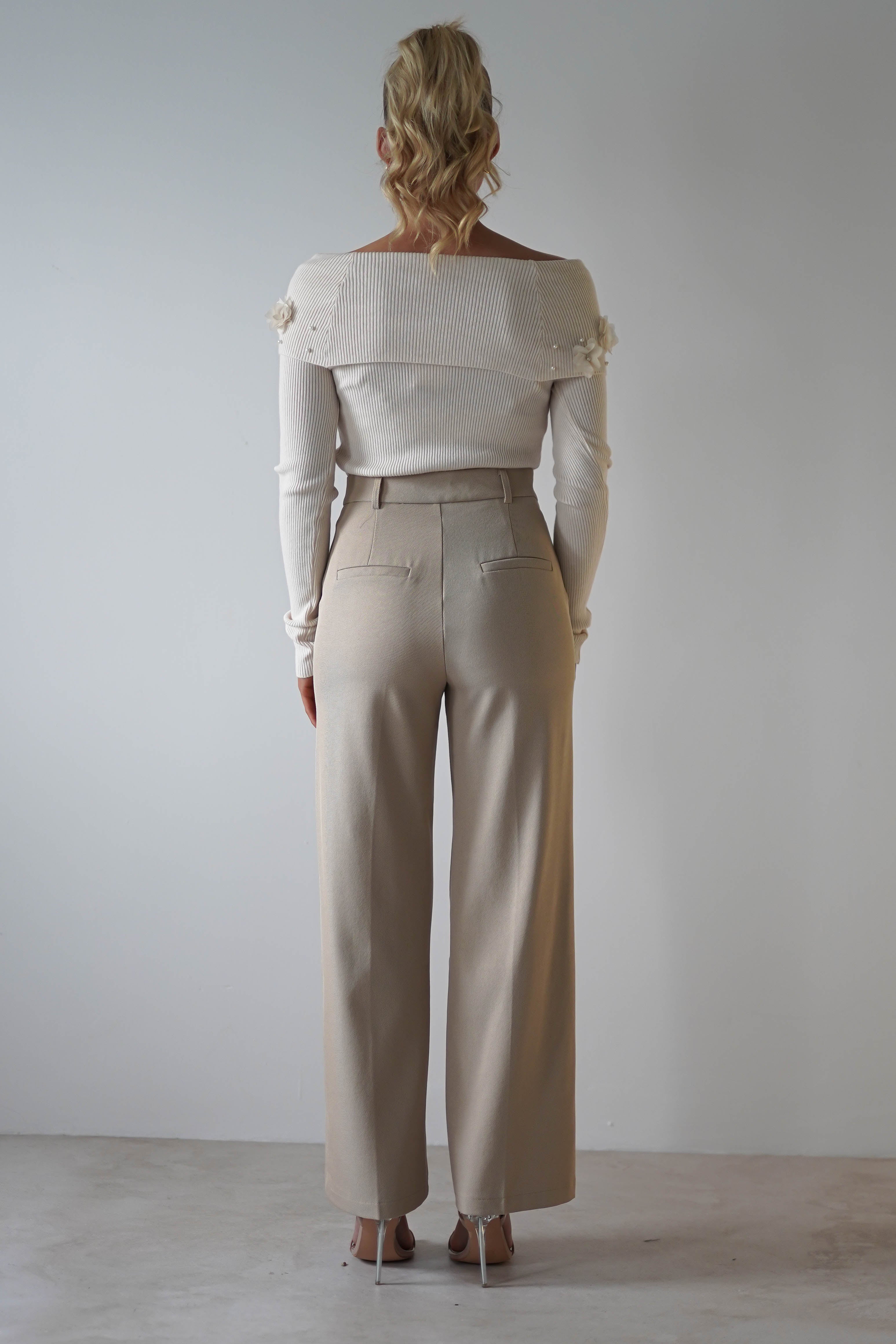Carey Tailored Pants | Cream | Oh Hello Clothing | S (8)