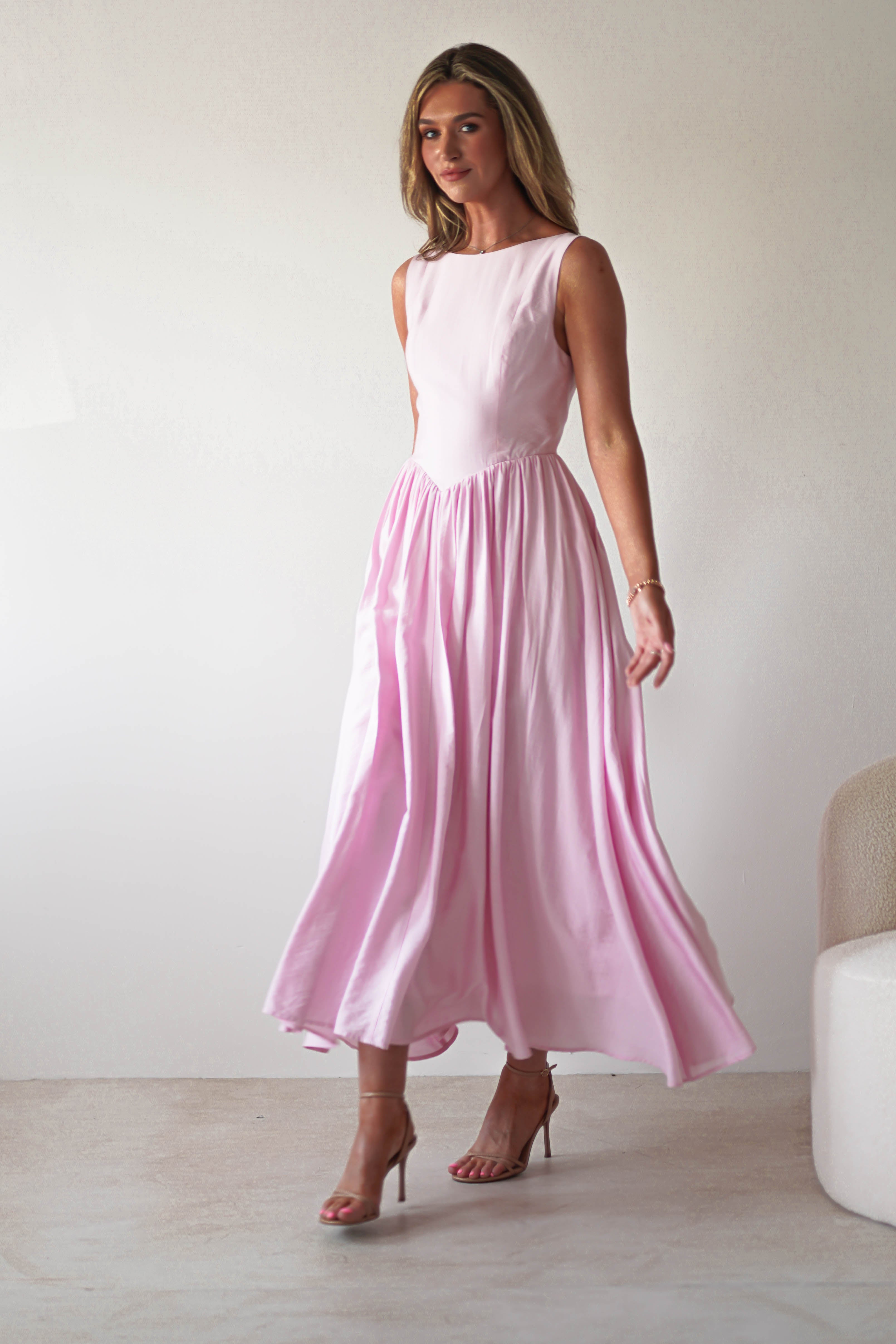 Monroe Skater Midaxi Dress | Pink