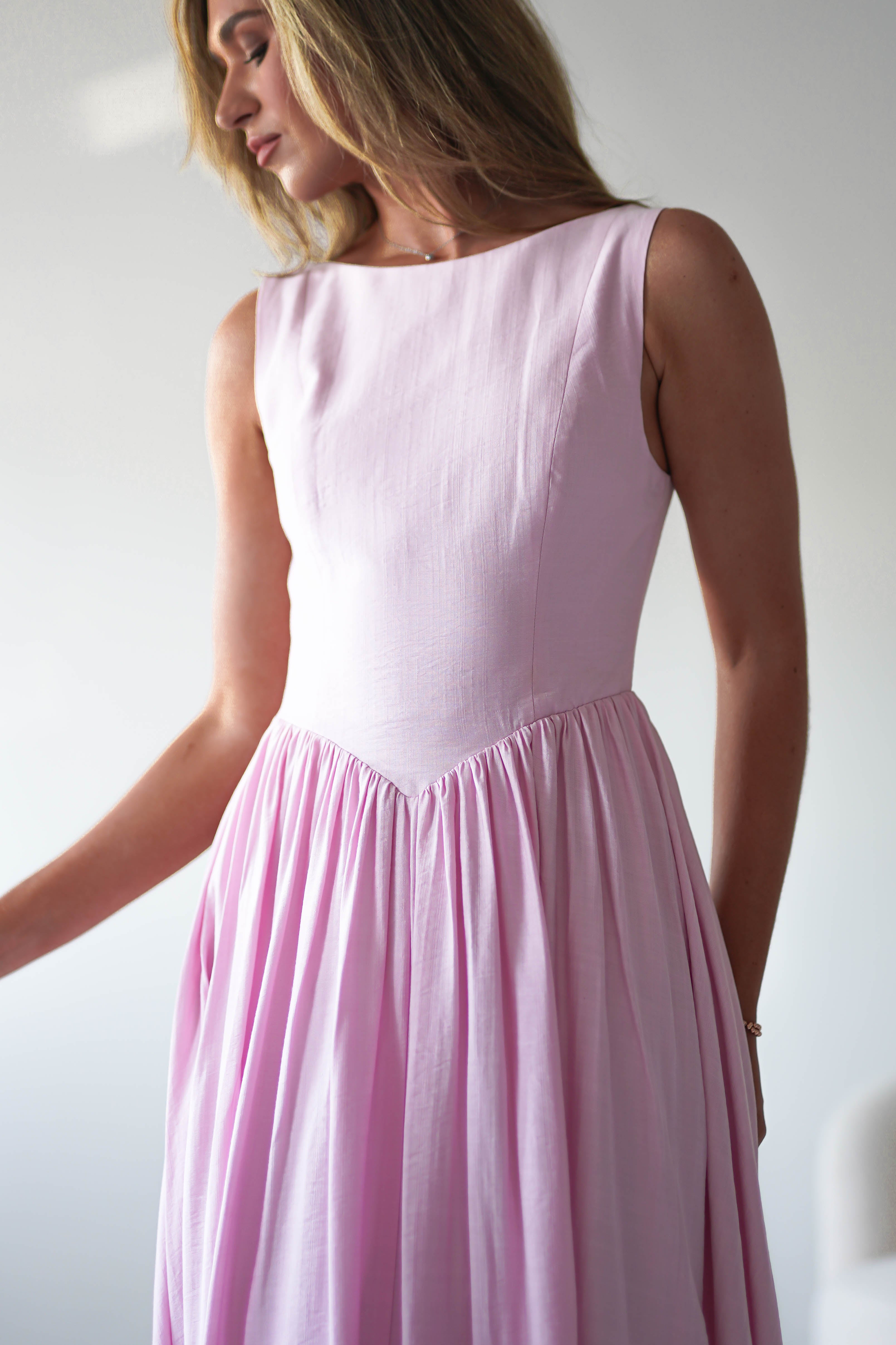 Monroe Skater Midaxi Dress | Pink
