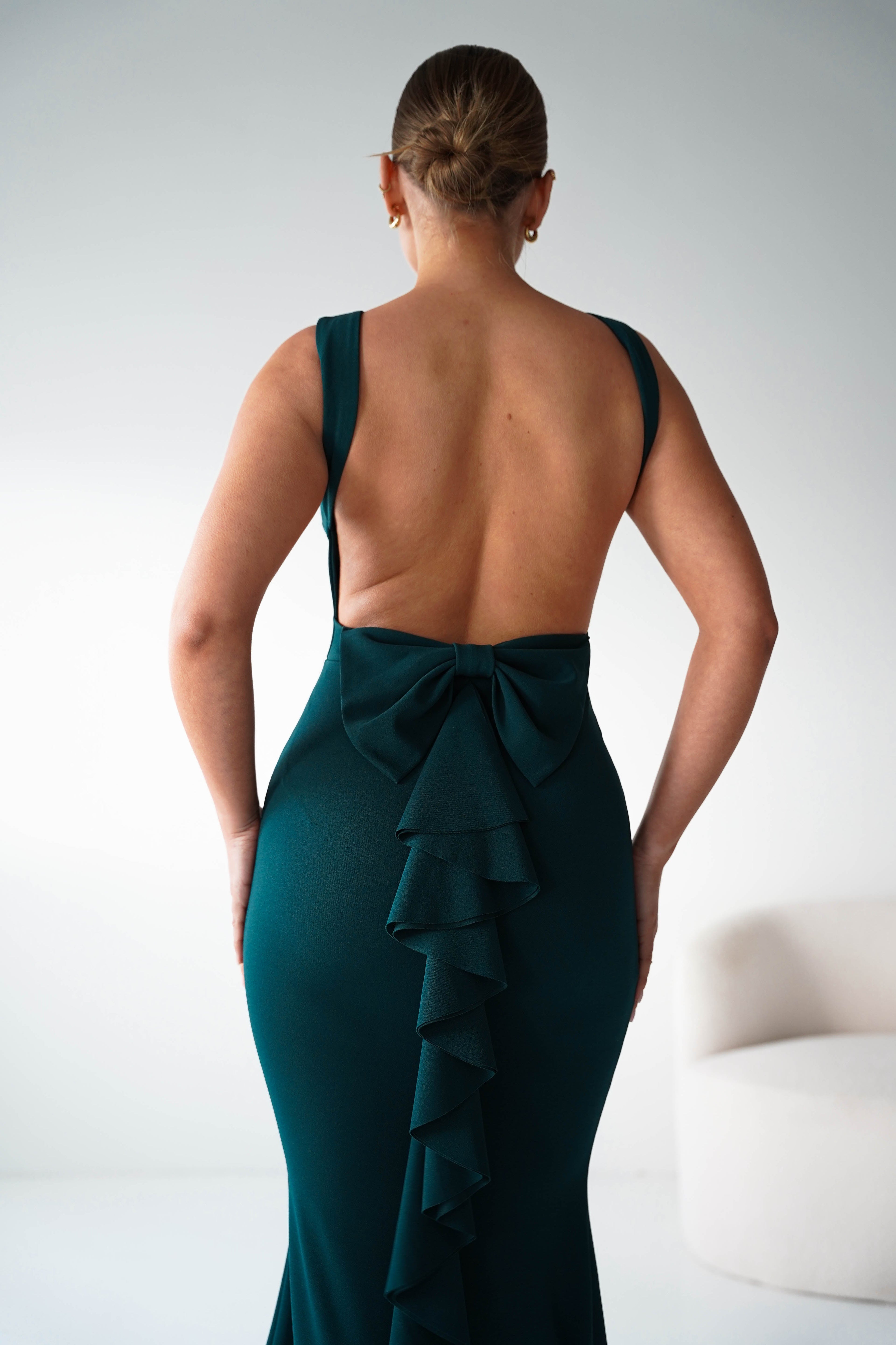 Oh Hello Clothing Women > Clothing > Dresses 1*DONE- Samantha Bow Detail Maxi Dress | DARK GREEN