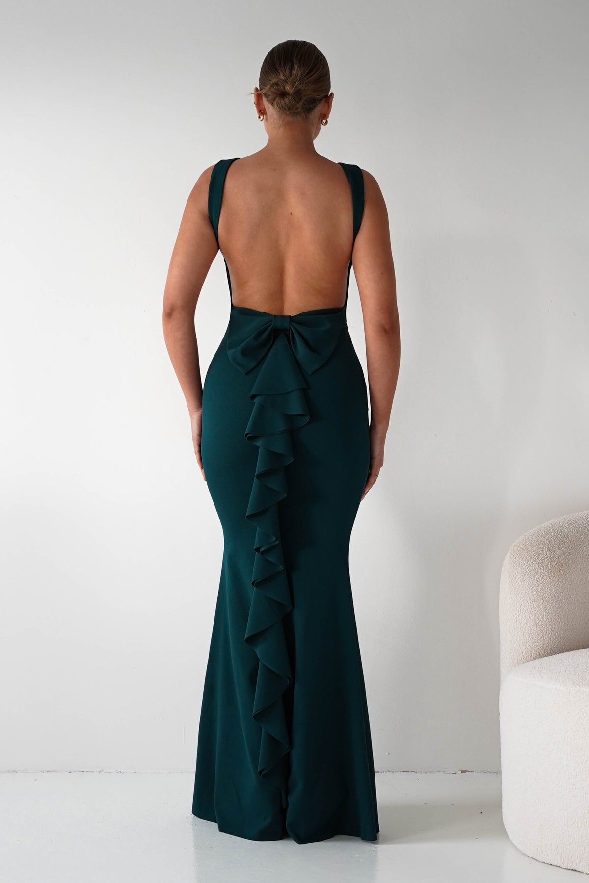 Oh Hello Clothing Women > Clothing > Dresses 1*DONE- Samantha Bow Detail Maxi Dress | DARK GREEN