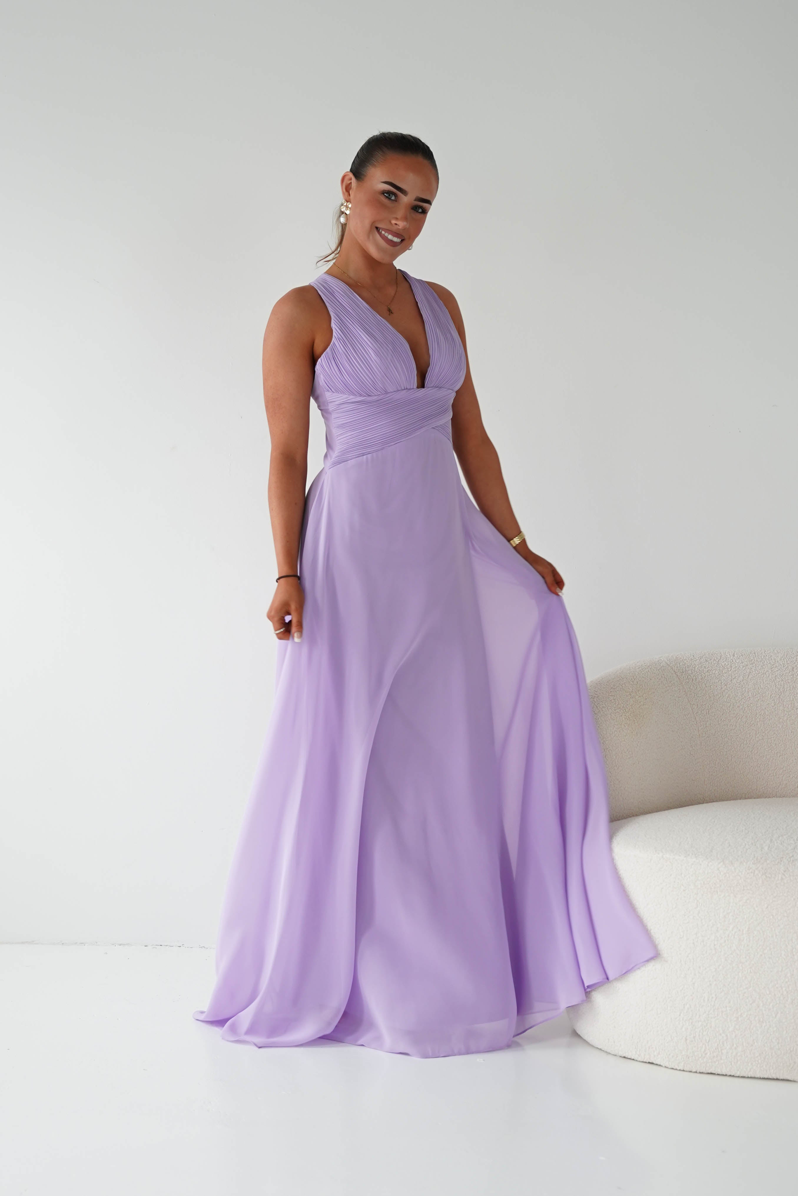 Oh Hello Clothing Women > Clothing > Dresses 1*DONE- Sara A-Line Chiffon Maxi Dress | LAVENDER