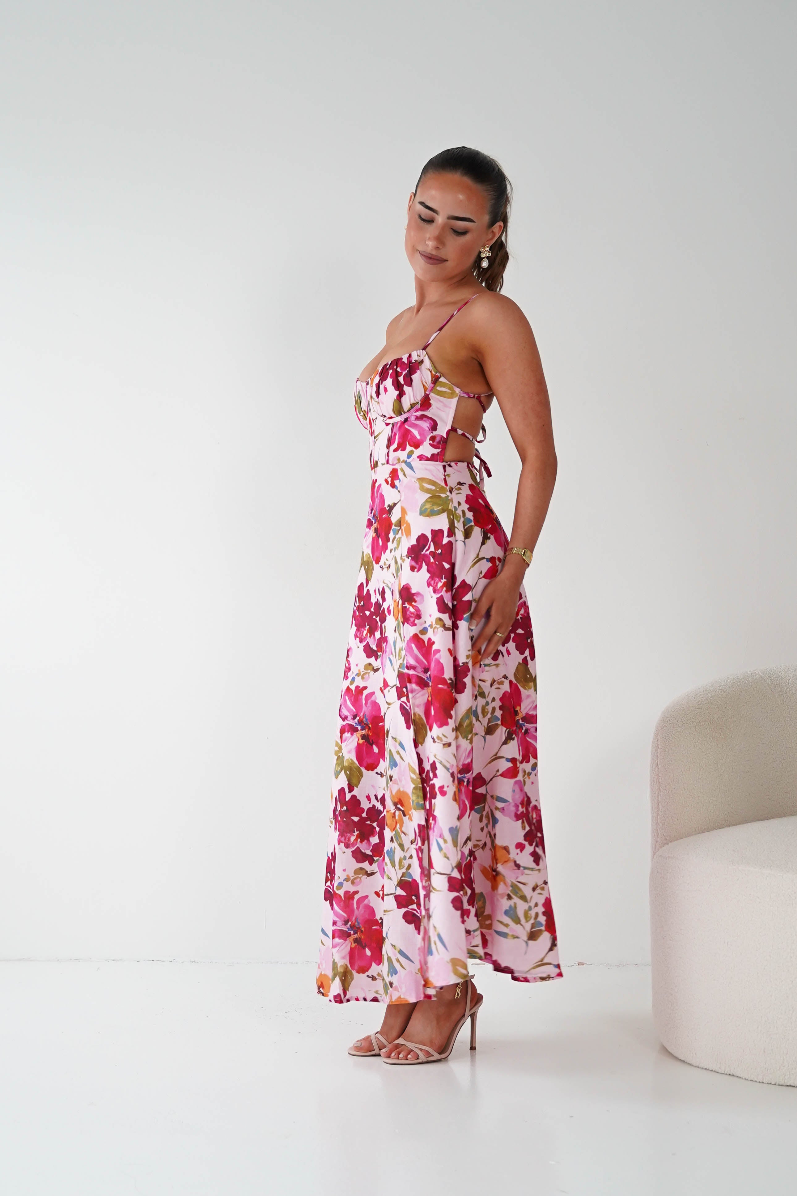 Oh Hello Clothing Women > Clothing > Dresses 1*DONE -SASHA-64272b14- Pink floral print midi dress ( had this print before )