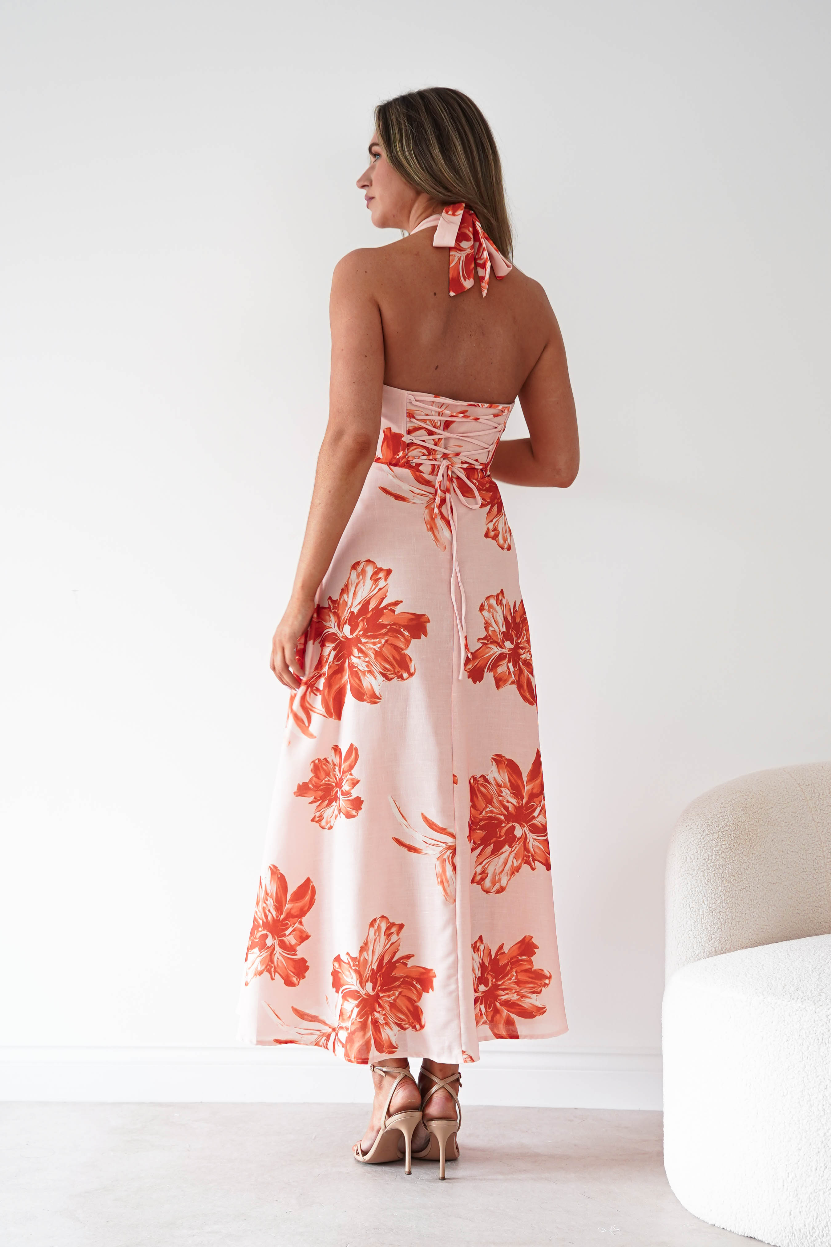 Oh Hello Clothing Women > Clothing > Dresses 1*DONE-sasha-64784d01-orange halter neck dress