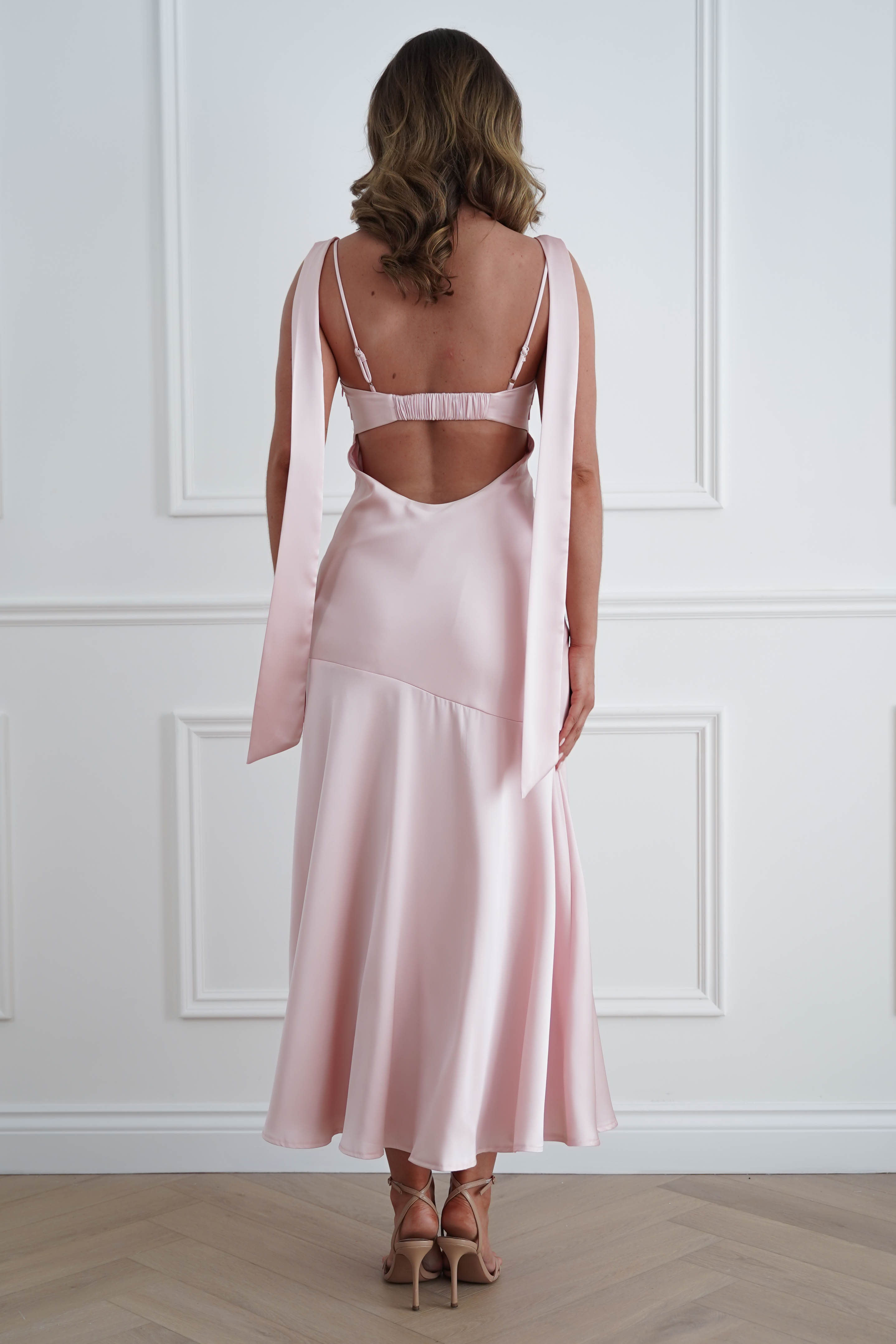 Oh Hello Clothing Women > Clothing > Dresses 1*DONE*SASHA- 64850j02- Pink Yellow Tie-Back Midi Dress (Copy)