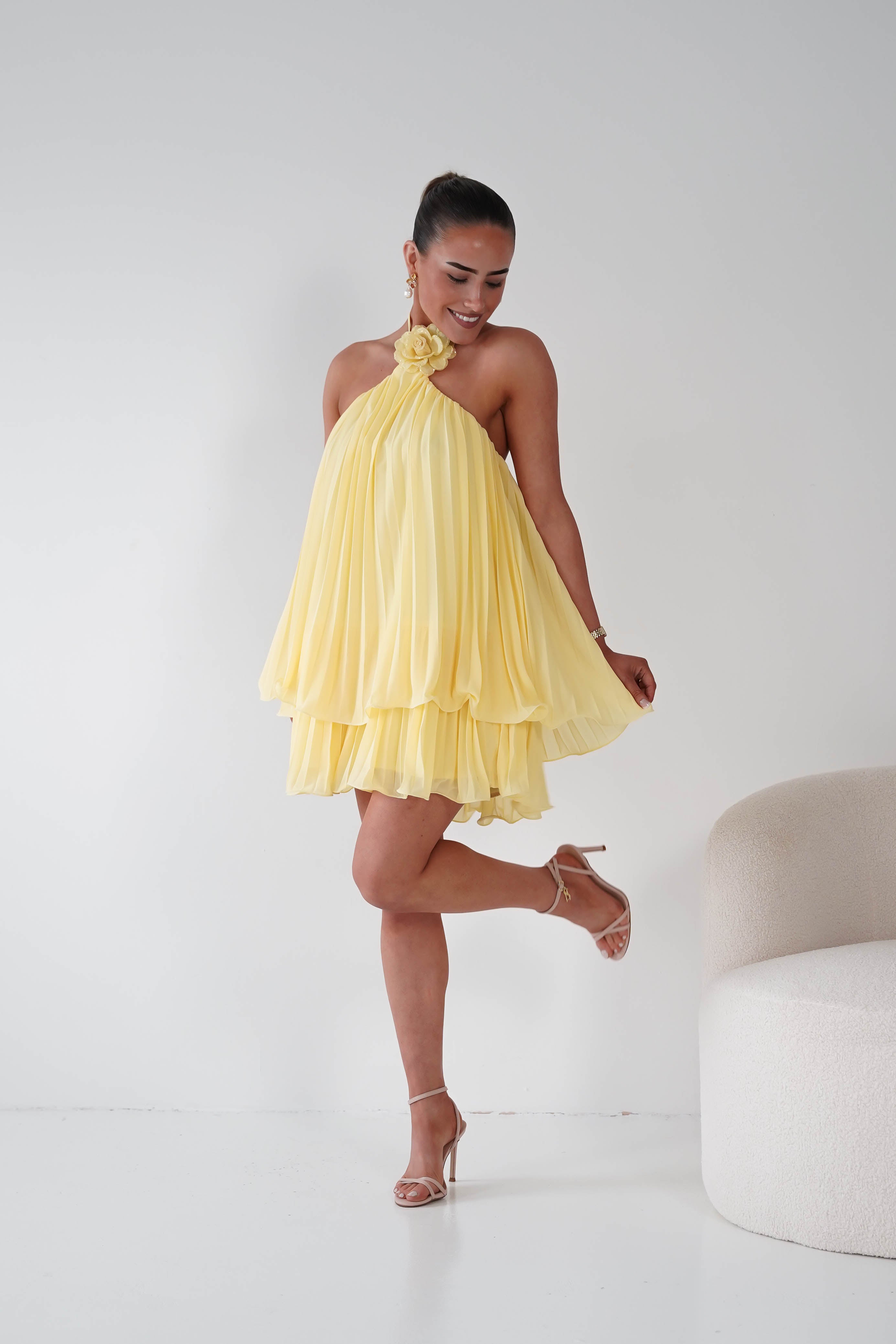 Oh Hello Clothing Women > Clothing > Dresses 1*DONE -SASHA- 65024F- Lemon/yellow mini dress