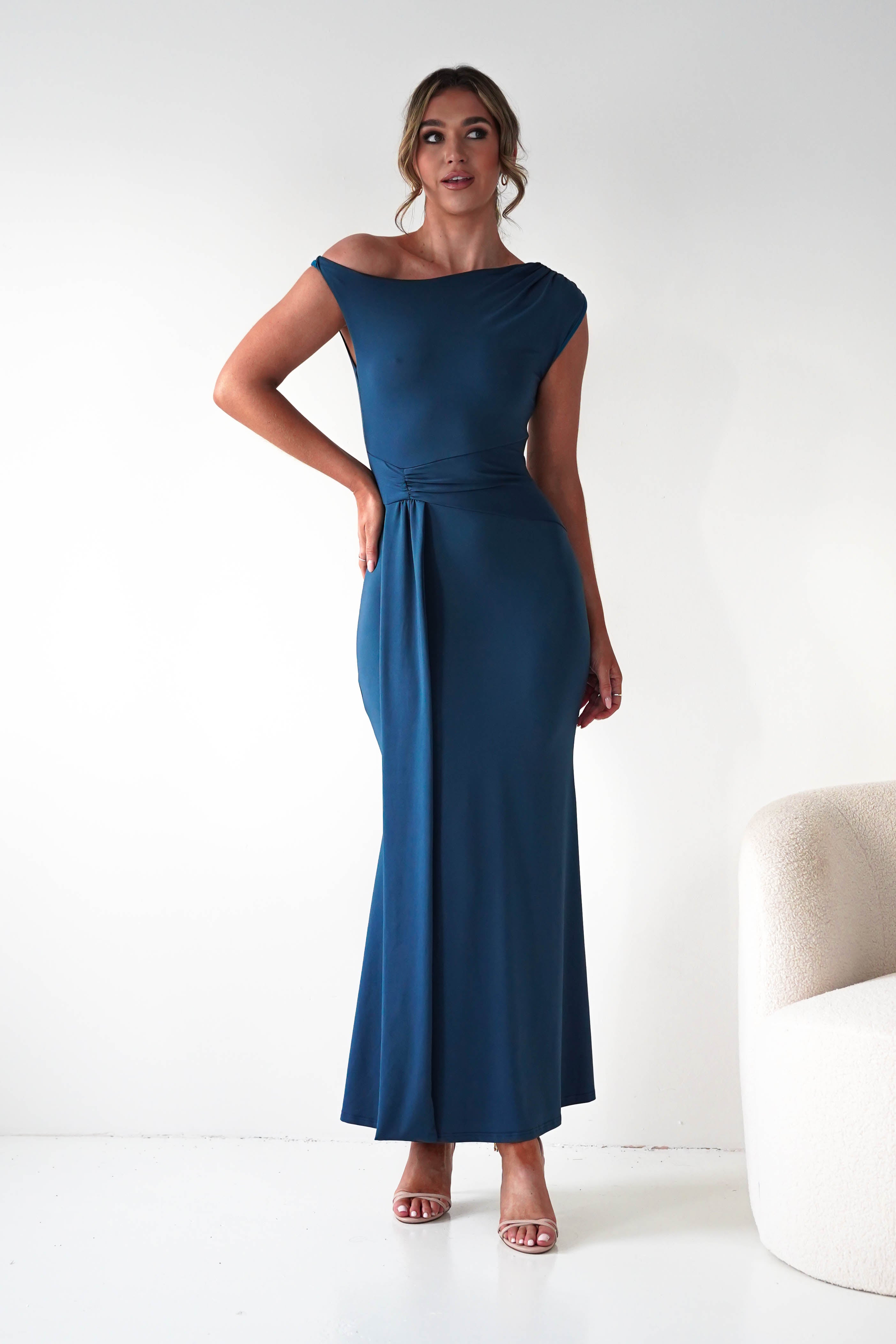 Oh Hello Clothing Dresses 1*DONE - Sleevless midi NAVY dress-OH25027