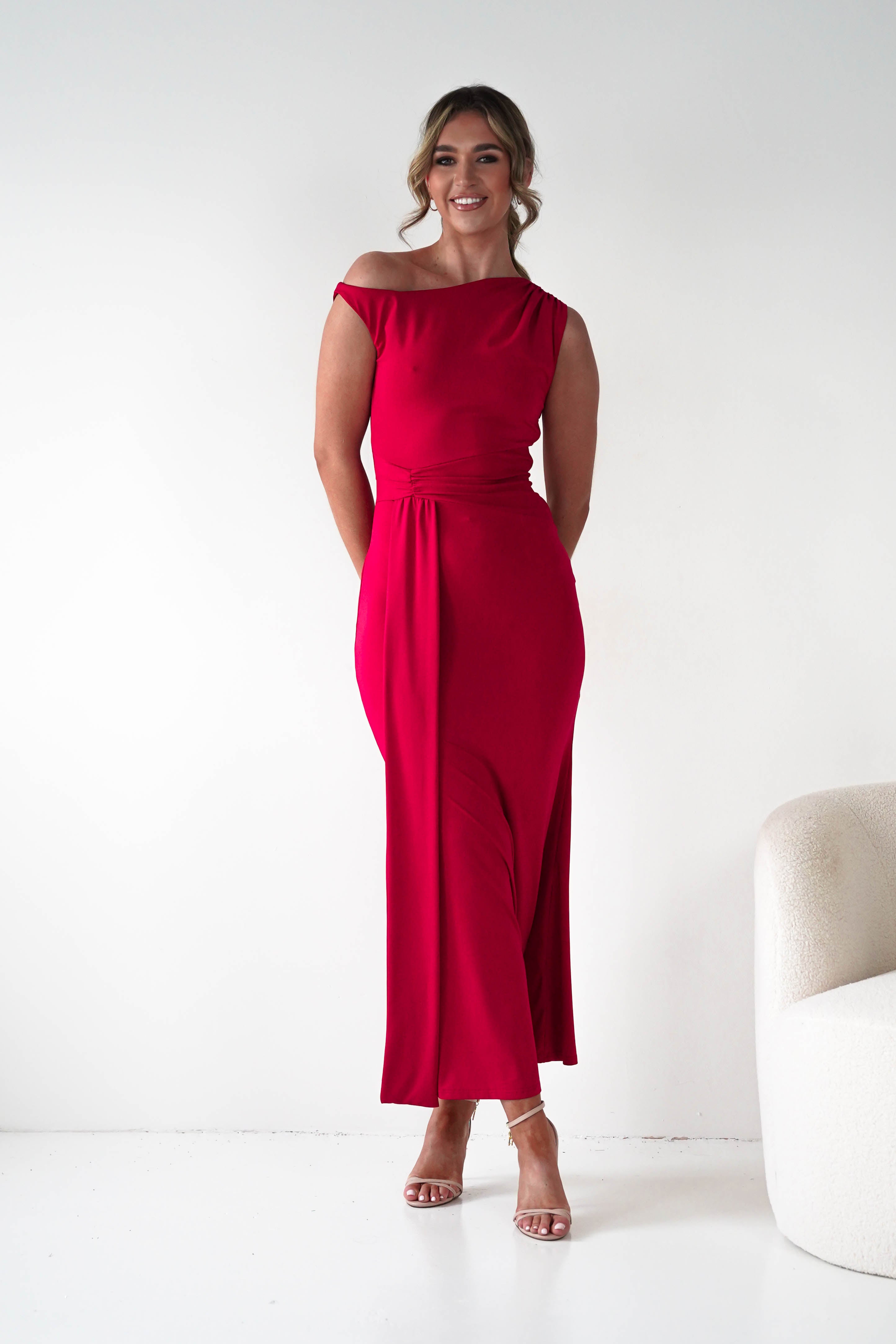 Oh Hello Clothing Dresses 1*DONE - Sleevless midi red dress-OH25027 (Copy)