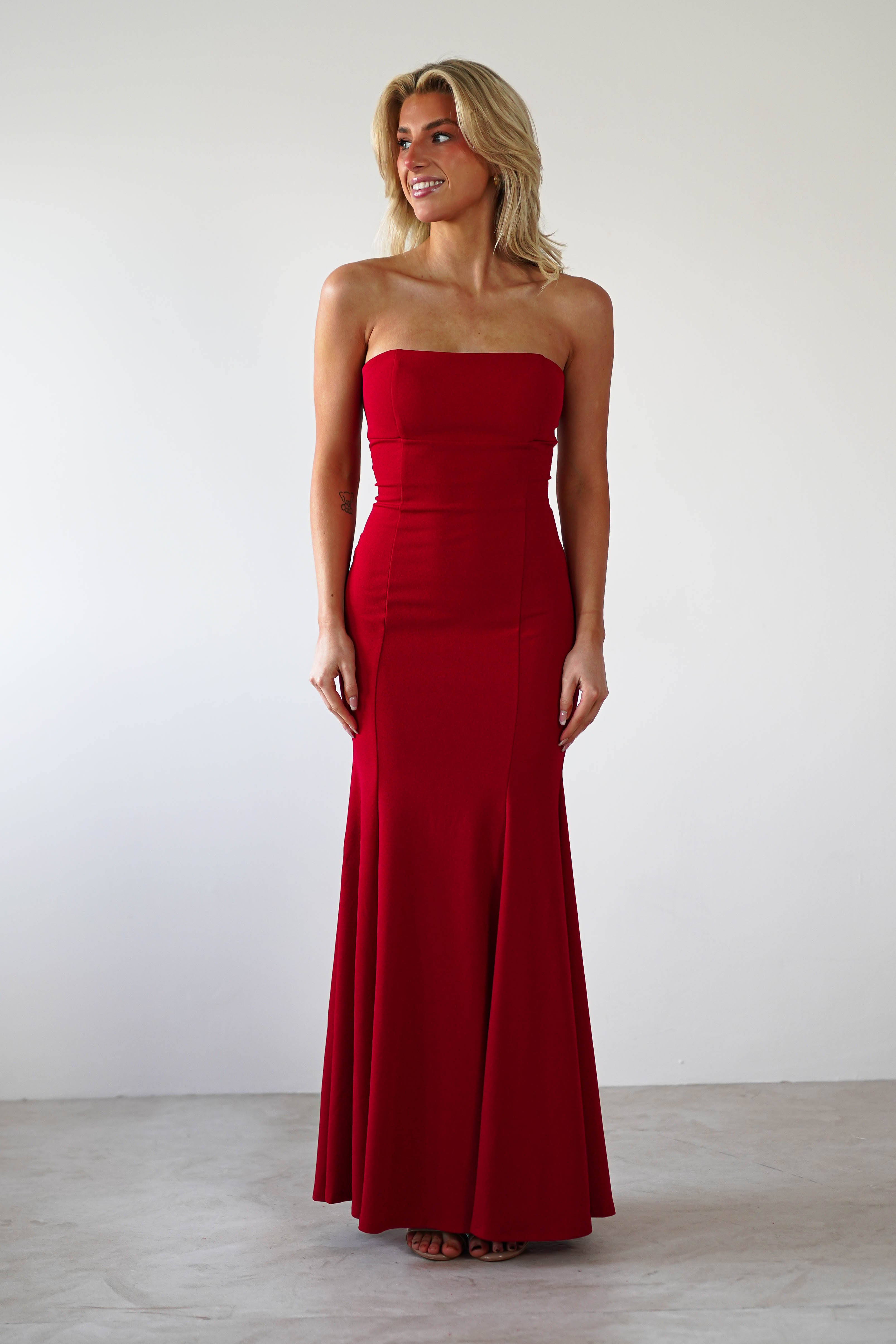 Charla Bodycon Maxi Gown | Red - Oh Hello Clothing