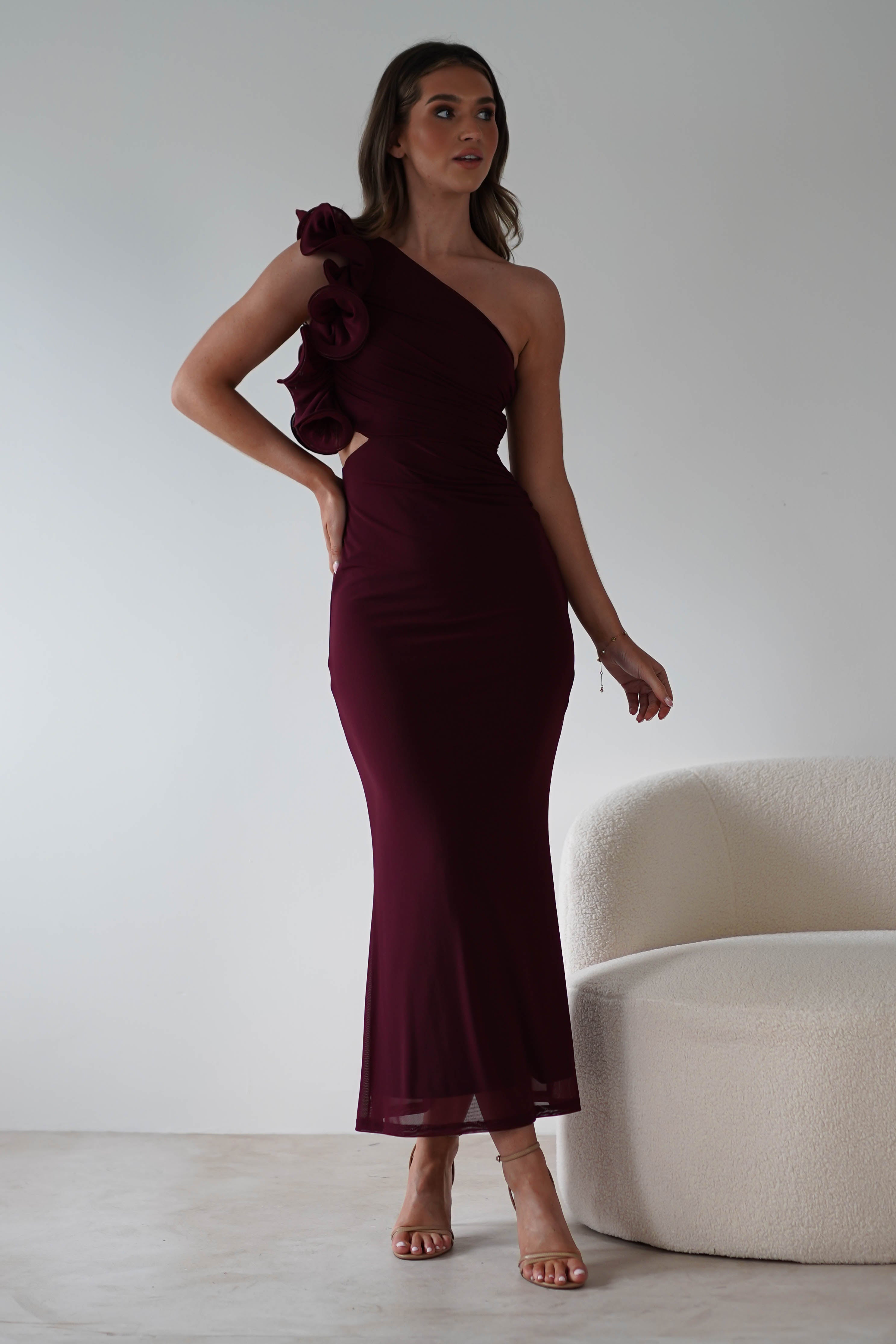 Sydney Bodycon Maxi Dress | Wine | Oh Hello Clothing | XS (6)