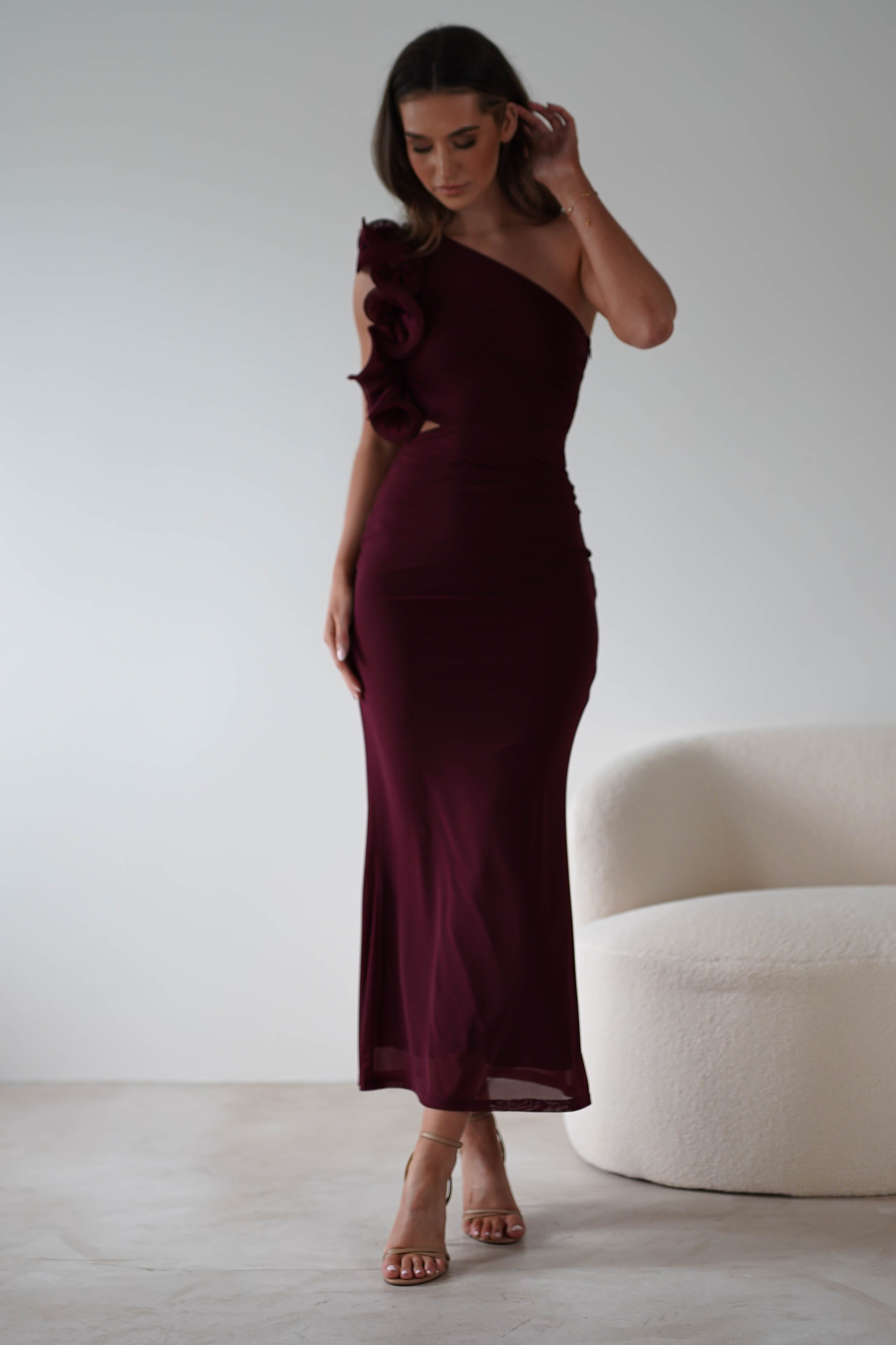 Sydney Bodycon Maxi Dress | Wine | Oh Hello Clothing | XS (6)
