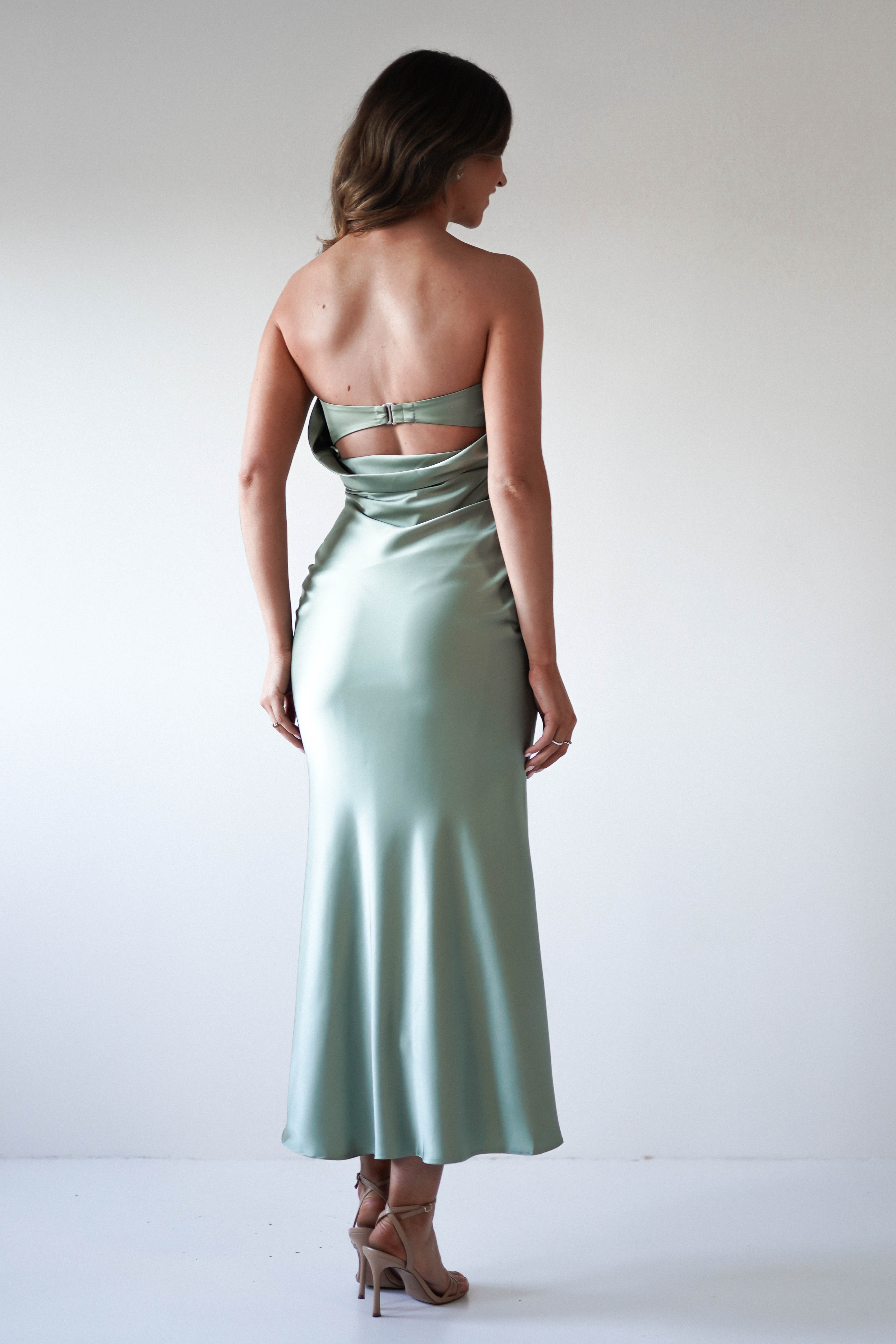 Allegra Gathered Midaxi Dress | Sage - Oh Hello Clothing