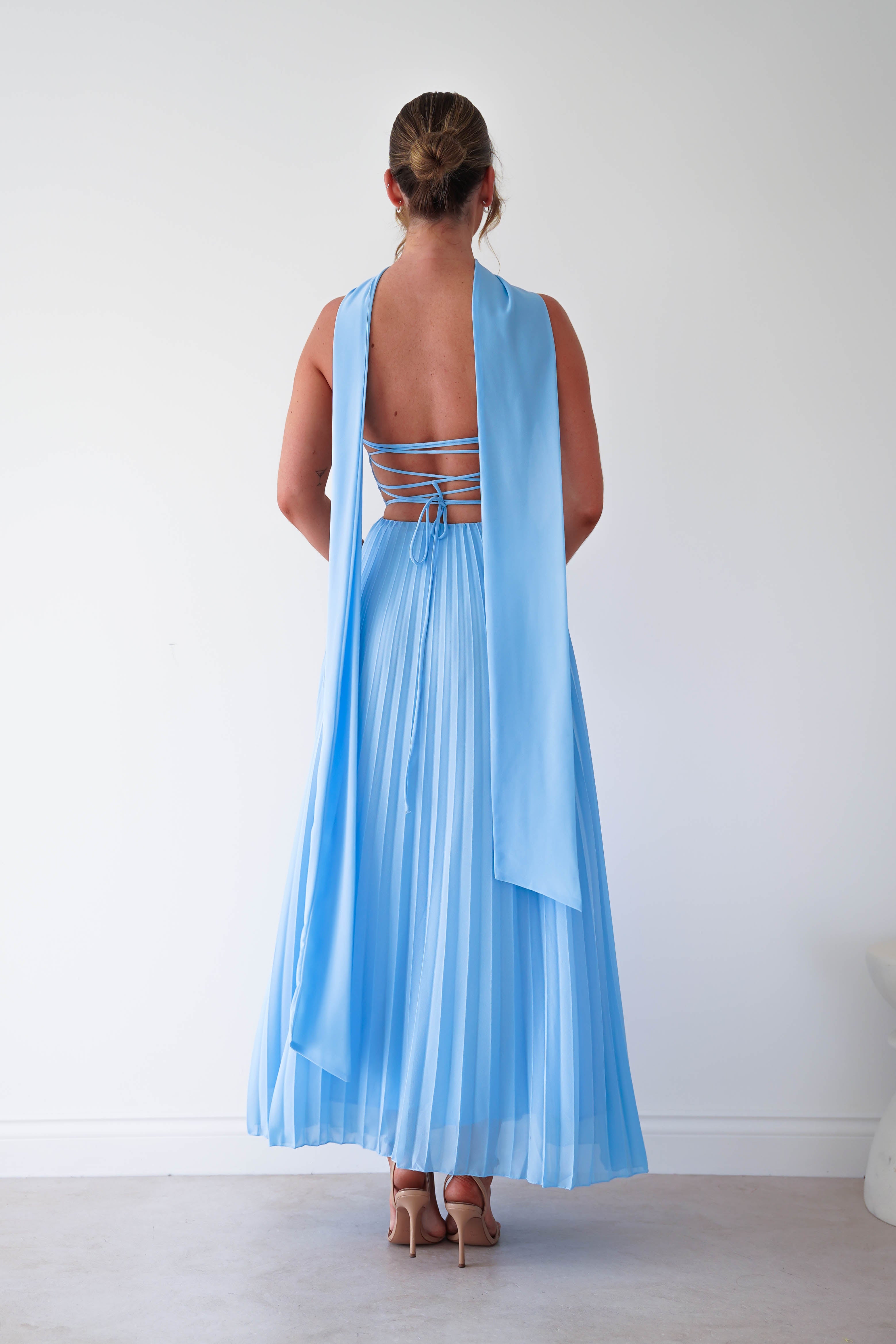 Oh Hello Clothing Women > Clothing > Dresses 1 *DONE Vasanti Pleated Strapless Maxi Dress | BLUE