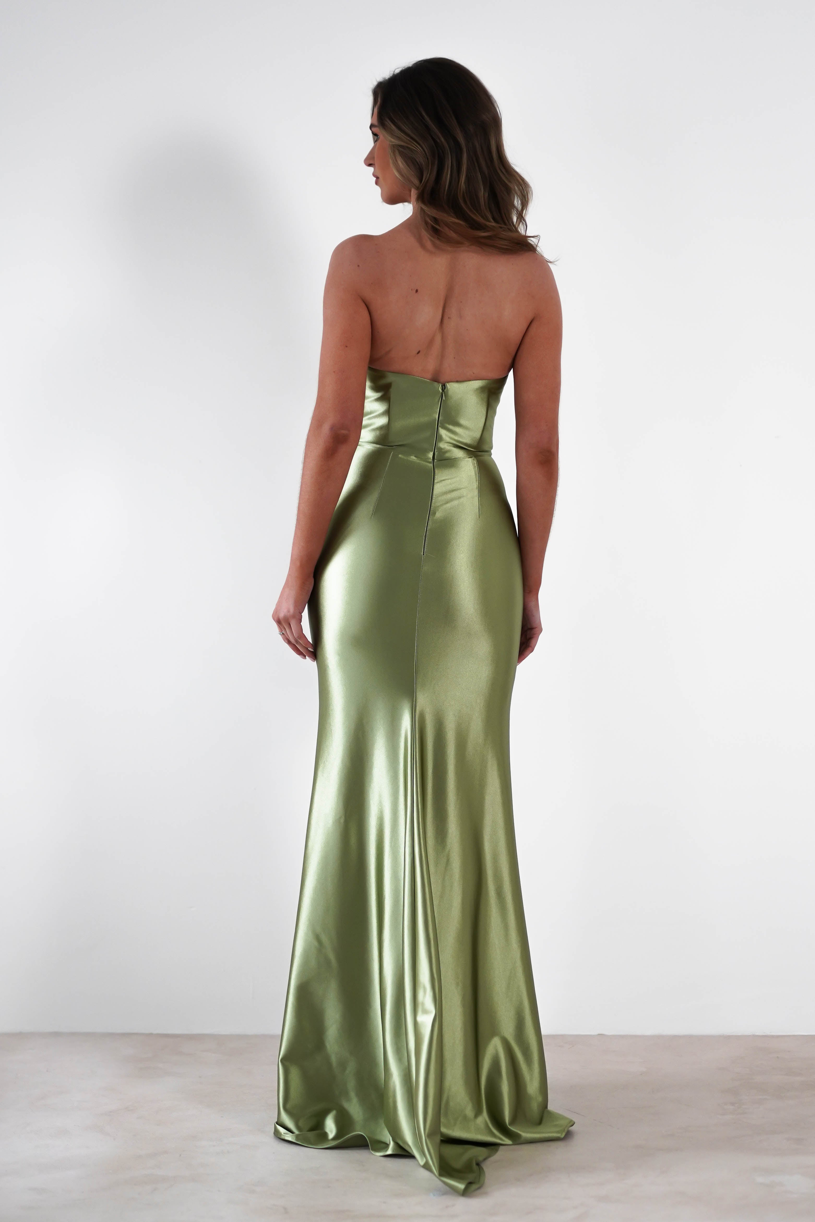 Venice Strapless Bodycon Gown | Green - Oh Hello Clothing