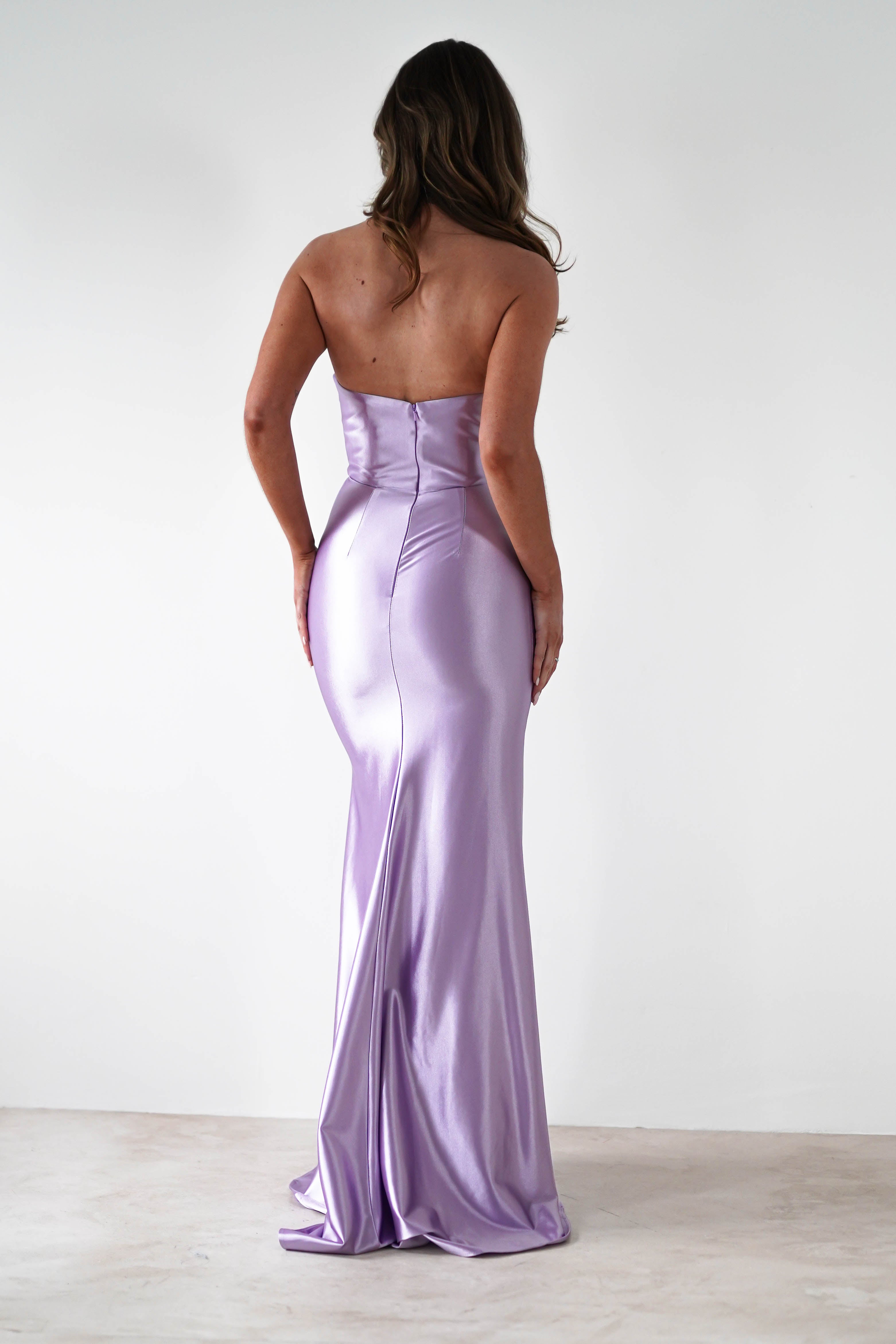 Venice Strapless Bodycon Gown | Lilac | Oh Hello Clothing | XS (6)