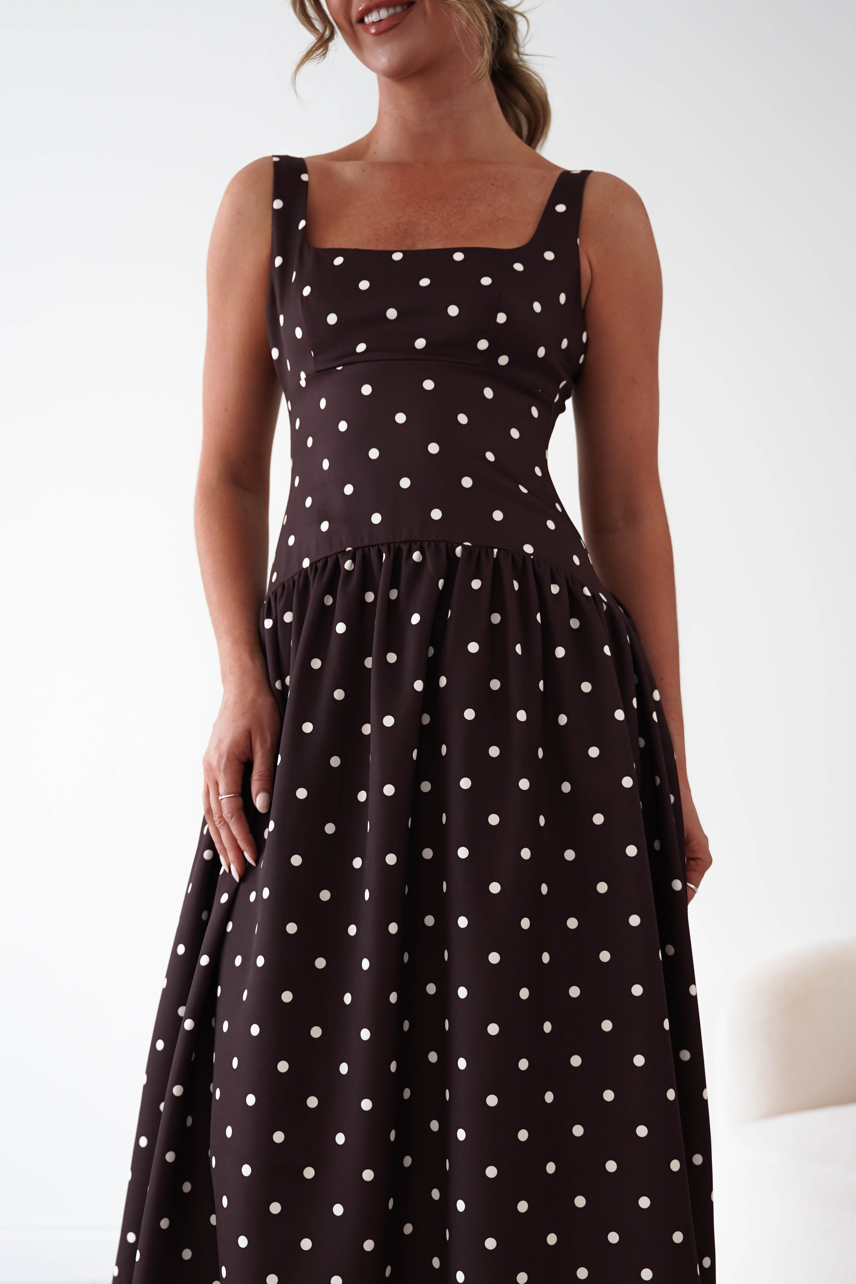 Oh Hello Clothing Women > Clothing > Dresses 1*DONE-VERY&LUCY- Brown polka dot dress