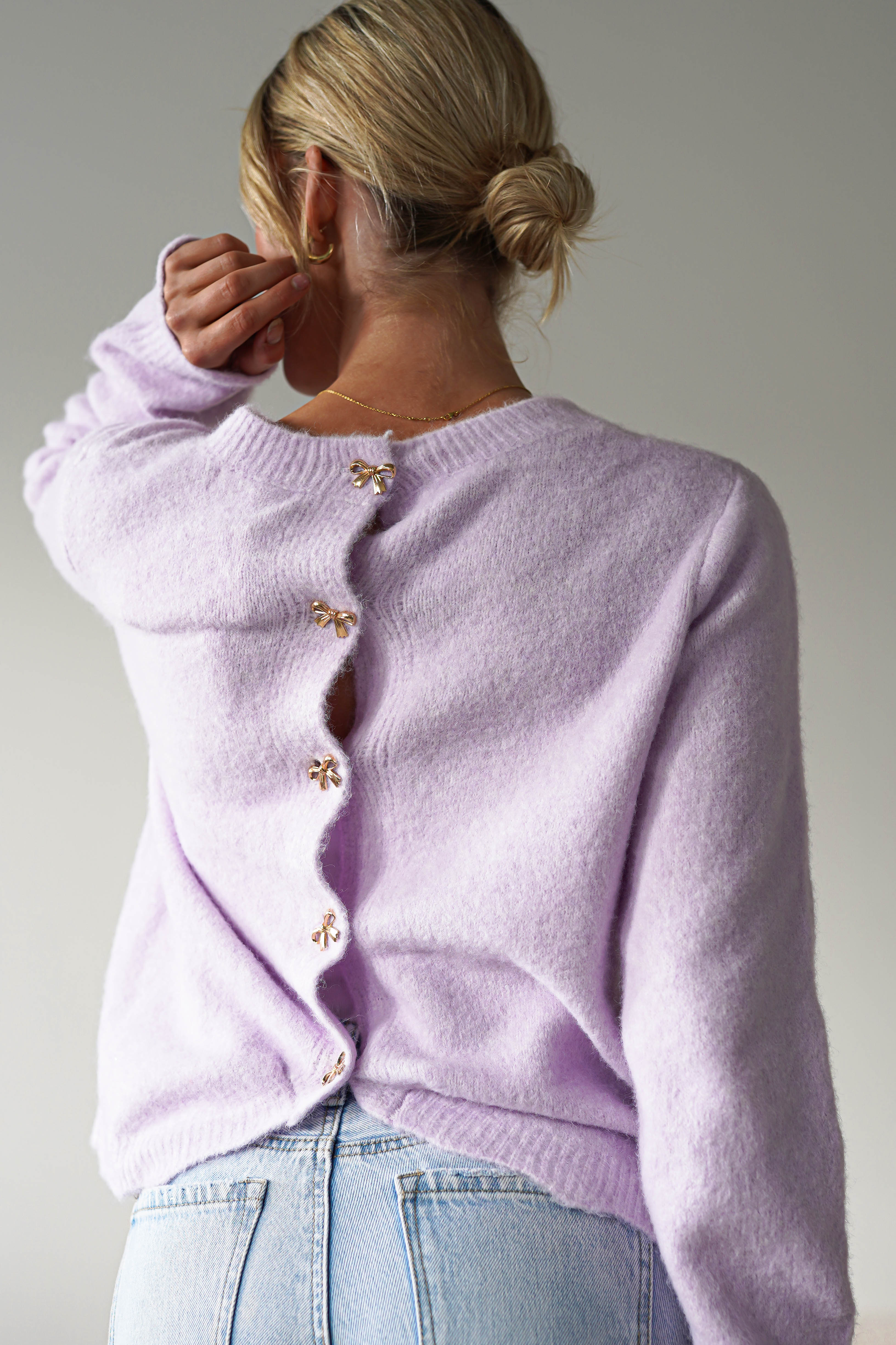 Kala Gold Bow Detail Jumper | | Lilac | Oh Hello Clothing | ONE SIZE | 6 - 12