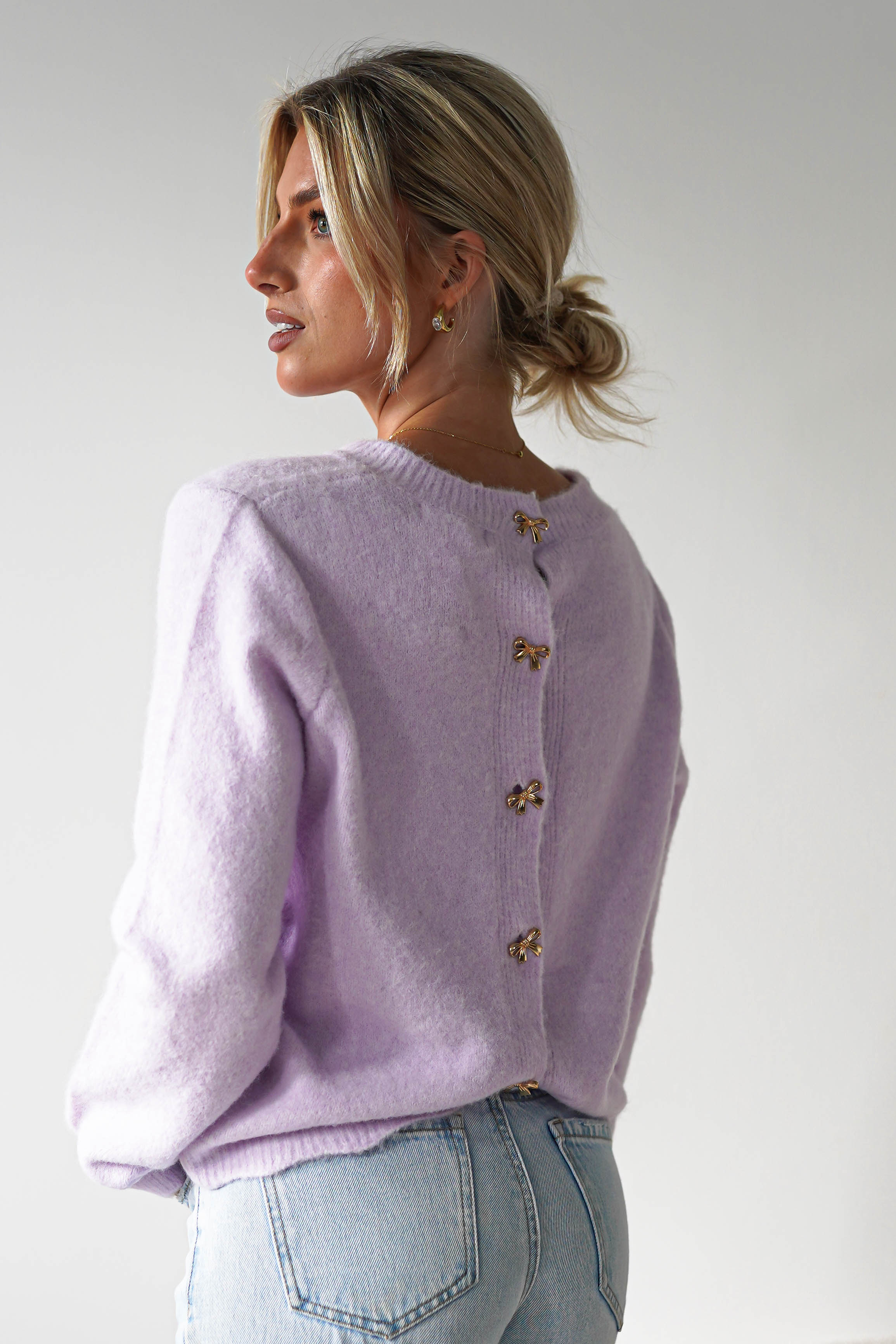 Kala Gold Bow Detail Jumper | | Lilac | Oh Hello Clothing | ONE SIZE | 6 - 12