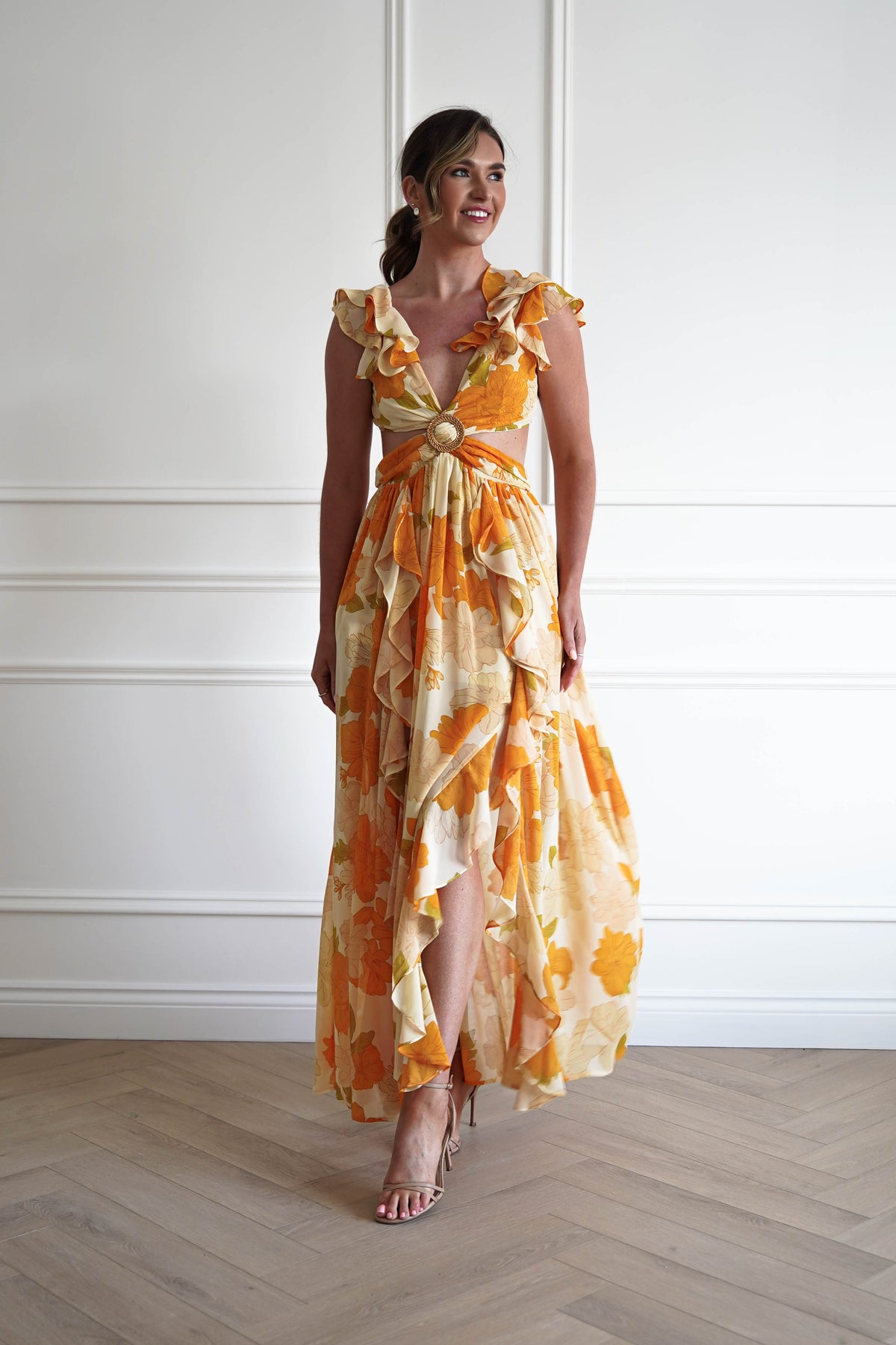 1*DONE -DRESS FORUM-FD11875-MANGOBLOOSOM Cut-Out Maxi Dress-Oh Hello Clothing