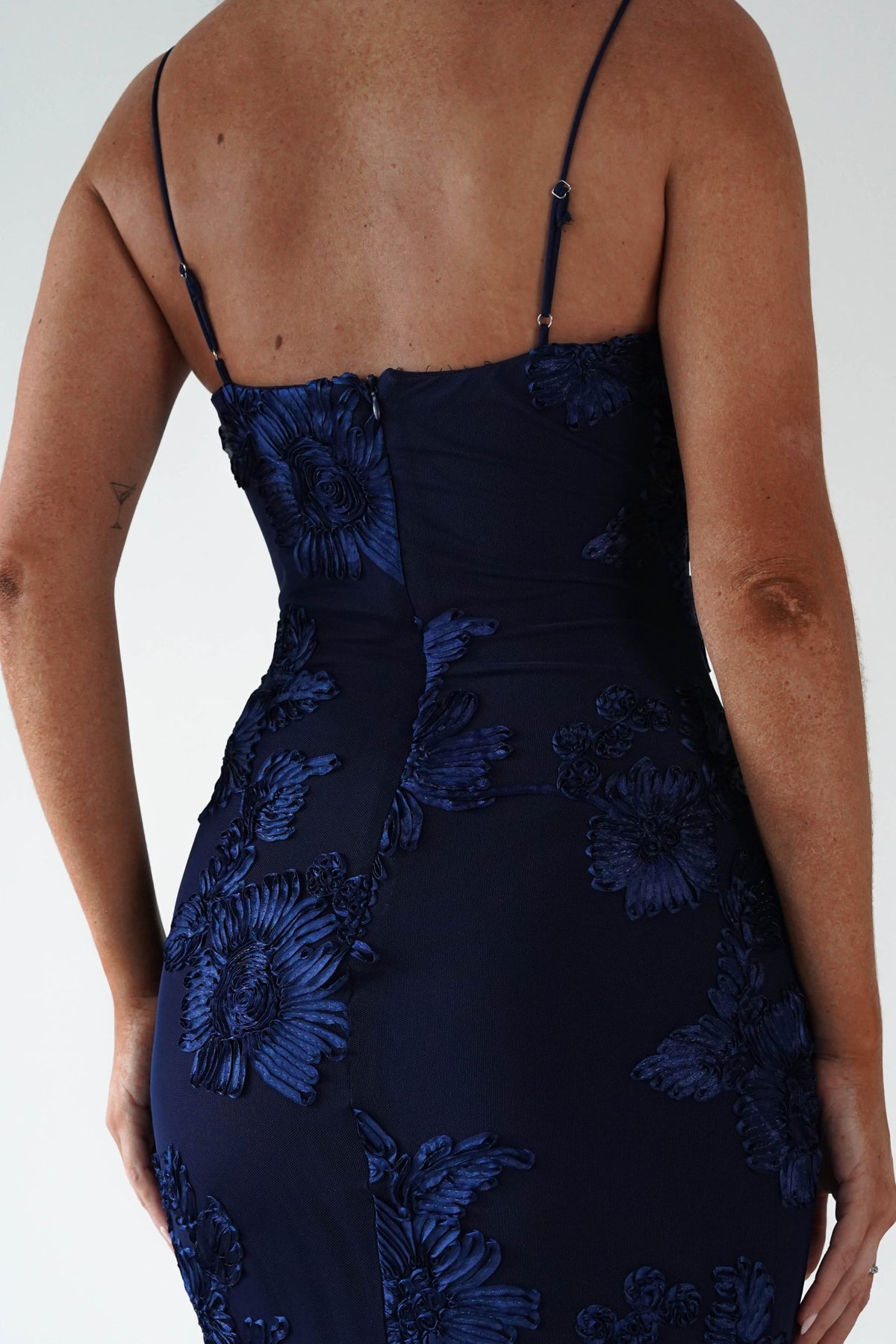 Alvana Floral Appliqué Maxi Dress | Navy-Oh Hello Clothing