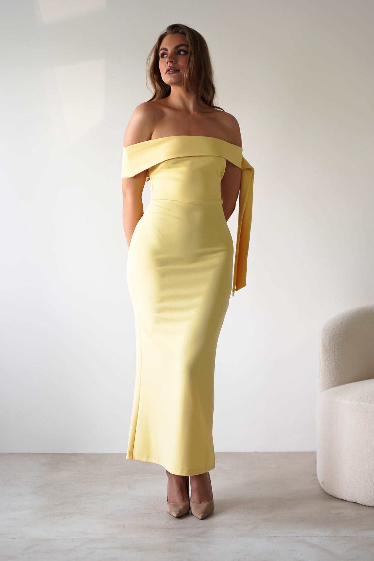 Amalthea Off the Shoulder Midaxi | Yellow-Oh Hello Clothing