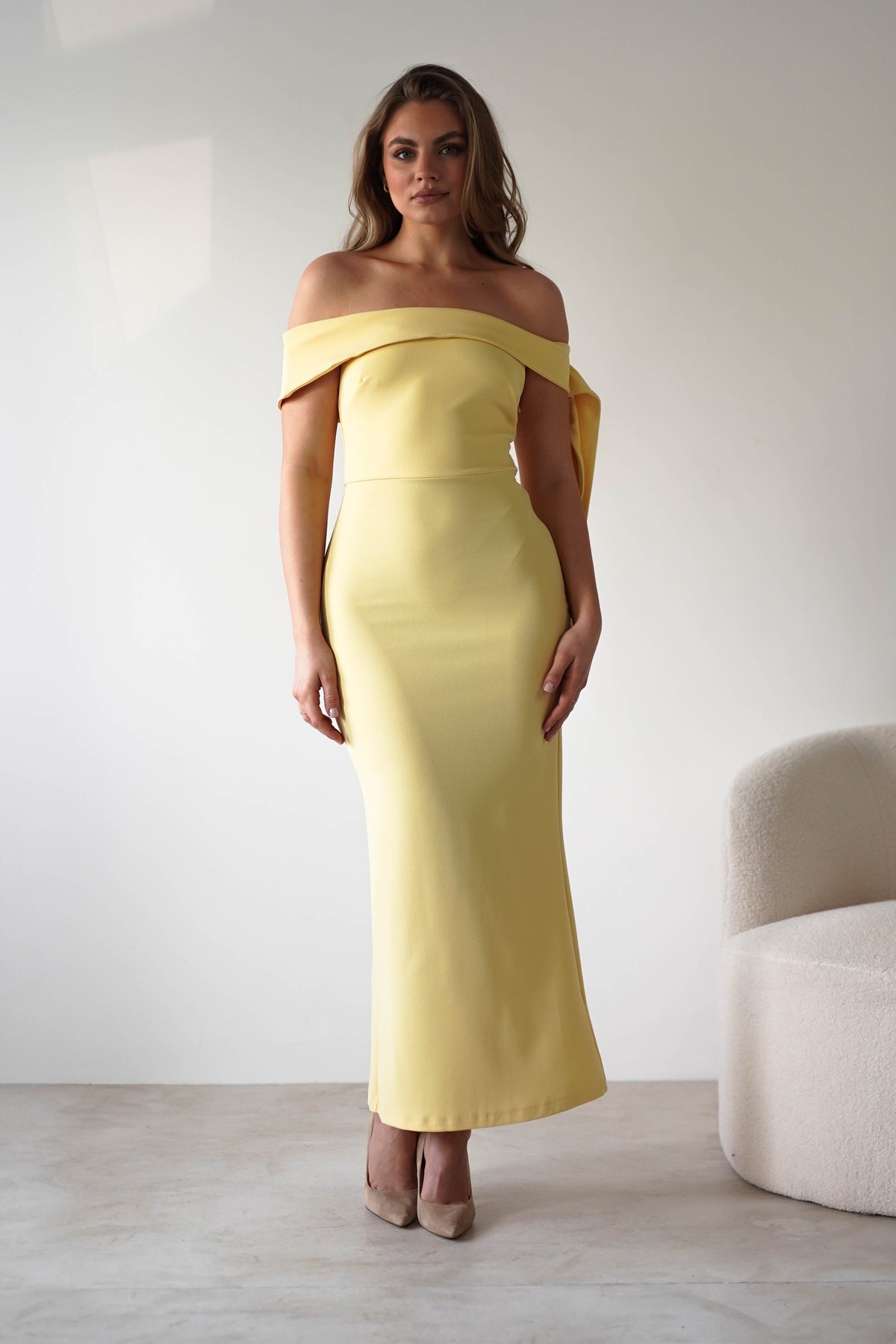 Amalthea Off the Shoulder Midaxi | Yellow-Oh Hello Clothing