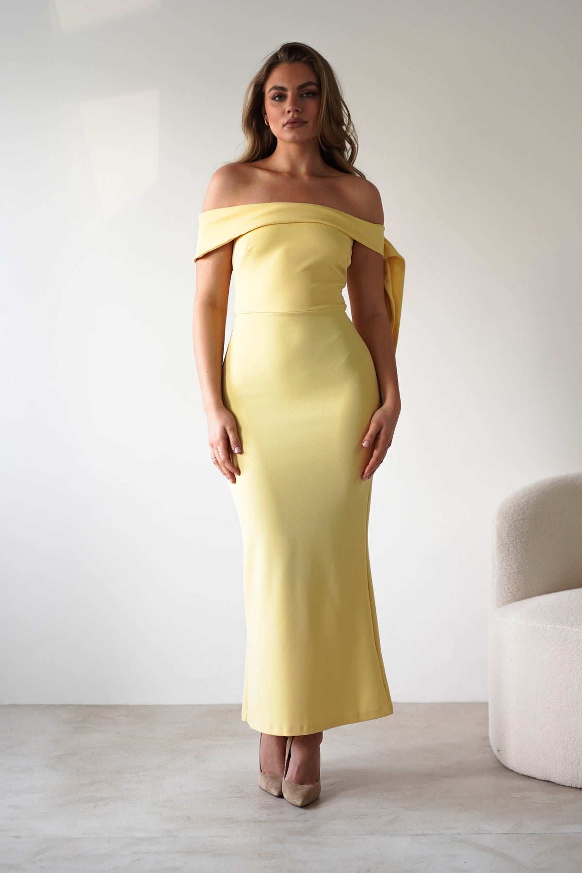 Amalthea Off the Shoulder Midaxi | Yellow-Oh Hello Clothing