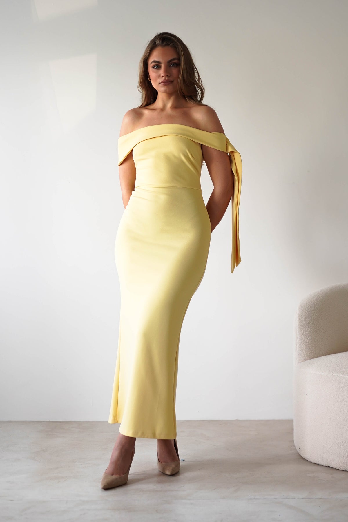 Amalthea Off the Shoulder Midaxi | Yellow-Oh Hello Clothing