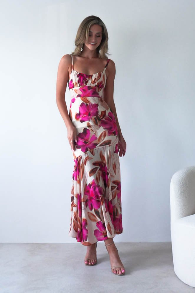 Amari Floral Print Midaxi Dress | Mixed Print-Oh Hello Clothing