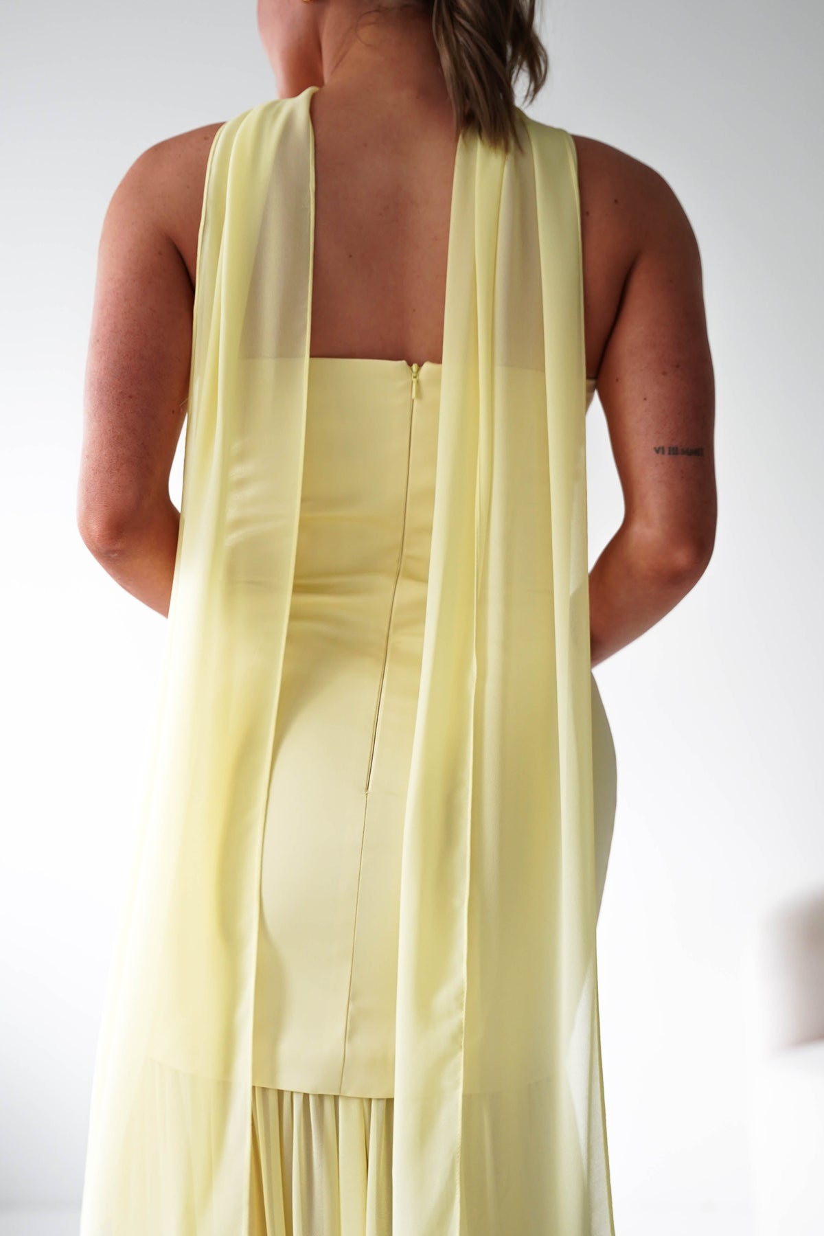 Amora Strapless Structured Maxi Dress | Yellow-Oh Hello Clothing