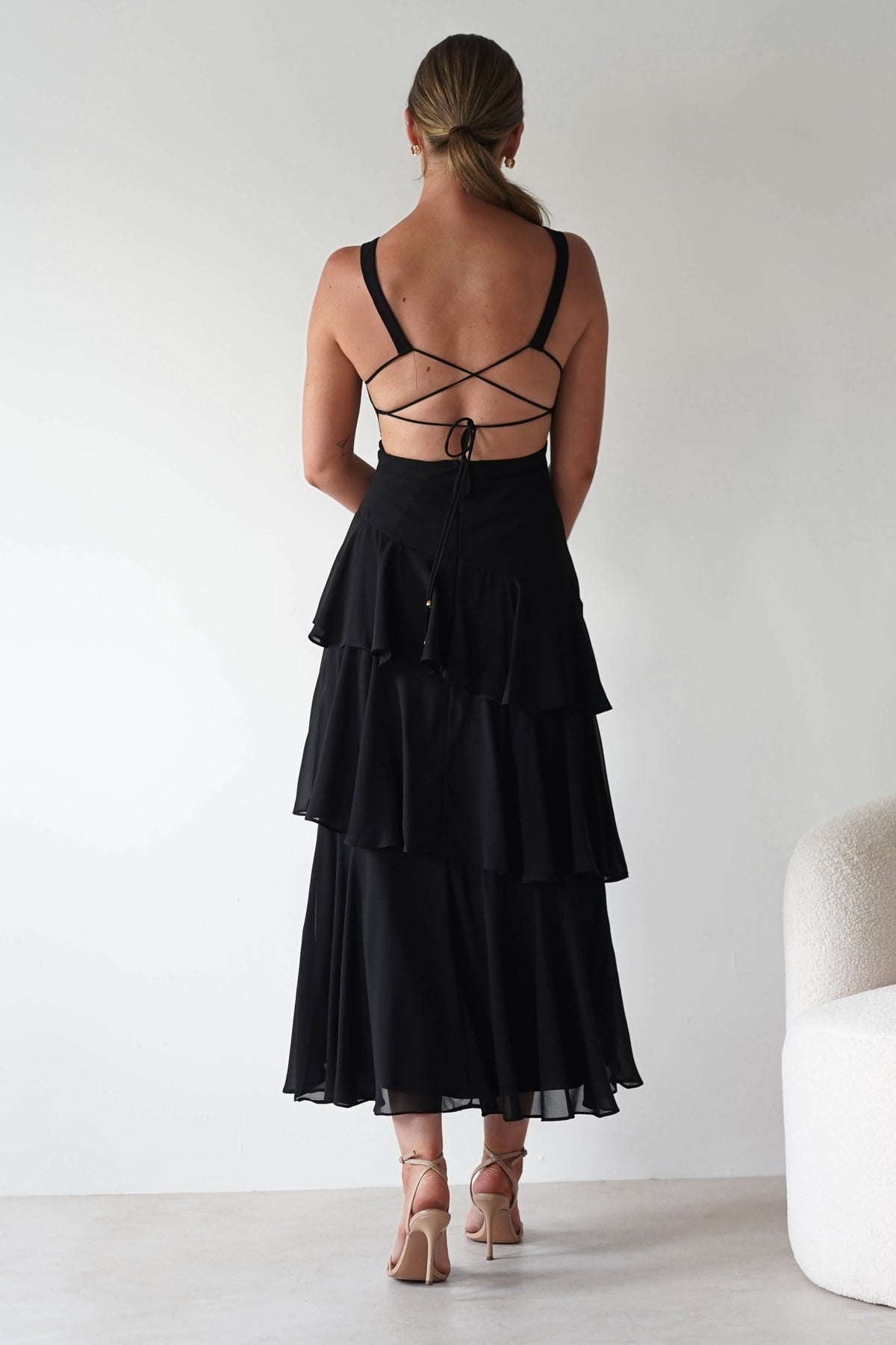 Andalusia Ruffle Maxi Dress | Black-Oh Hello Clothing