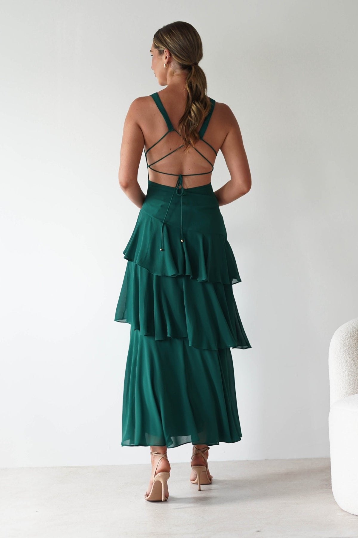 Andalusia Ruffle Maxi Dress | Forest Green-Oh Hello Clothing