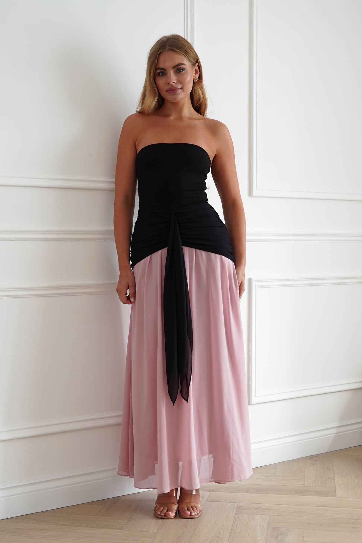 Oh Hello Clothing Women > Clothing > Dresses Ashleigh Strapless Midaxi Dress | Black/Pink