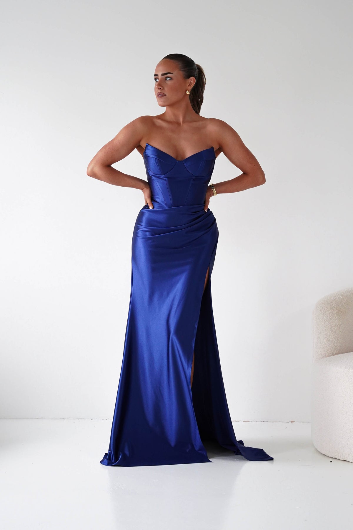 Ashley Strapless Bodycon Gown | Navy-Oh Hello Clothing