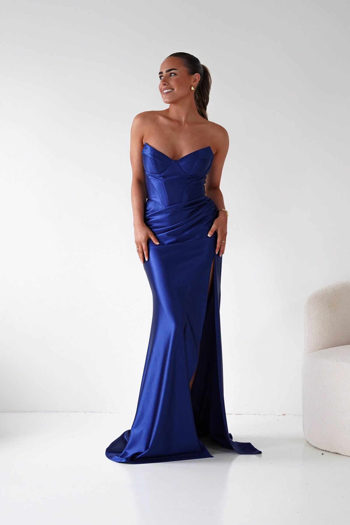 Ashley Strapless Bodycon Gown | Navy-Oh Hello Clothing