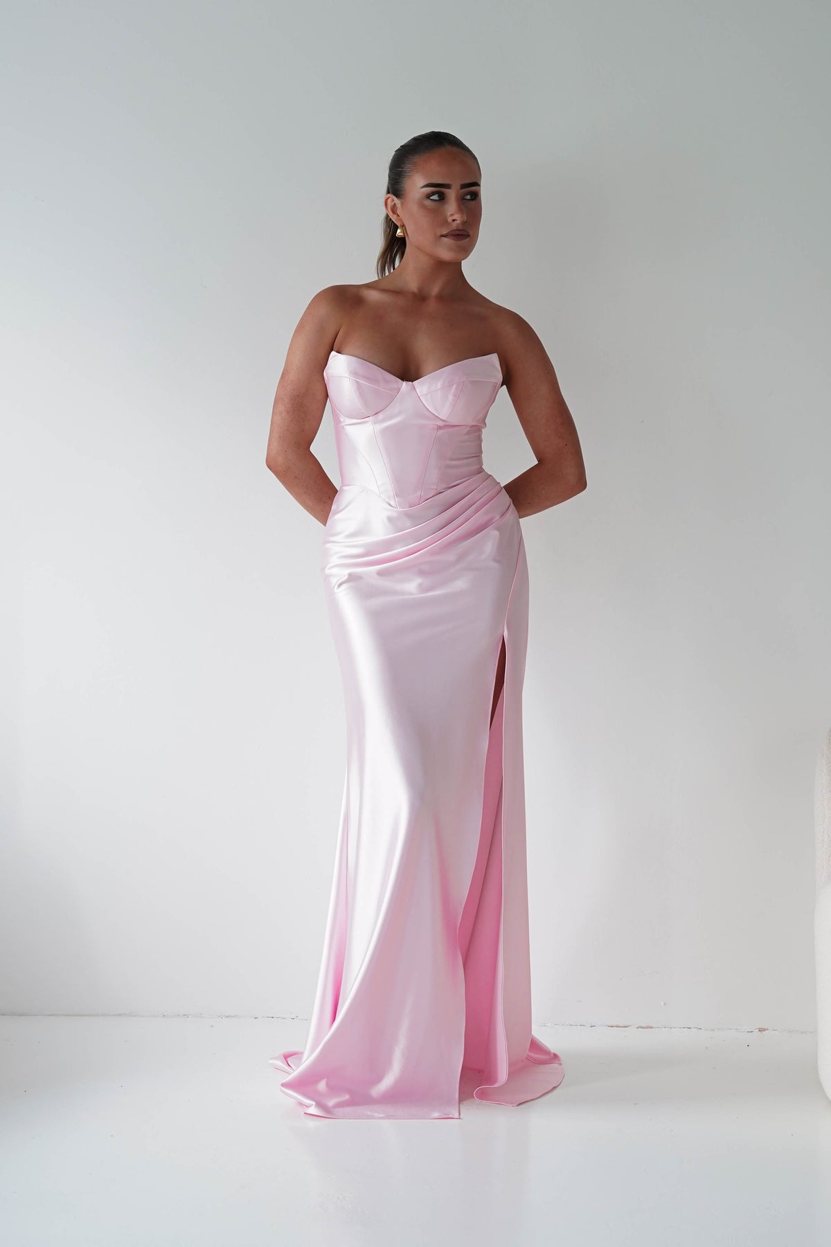 Ashley Strapless Bodycon Gown | Pink-Oh Hello Clothing
